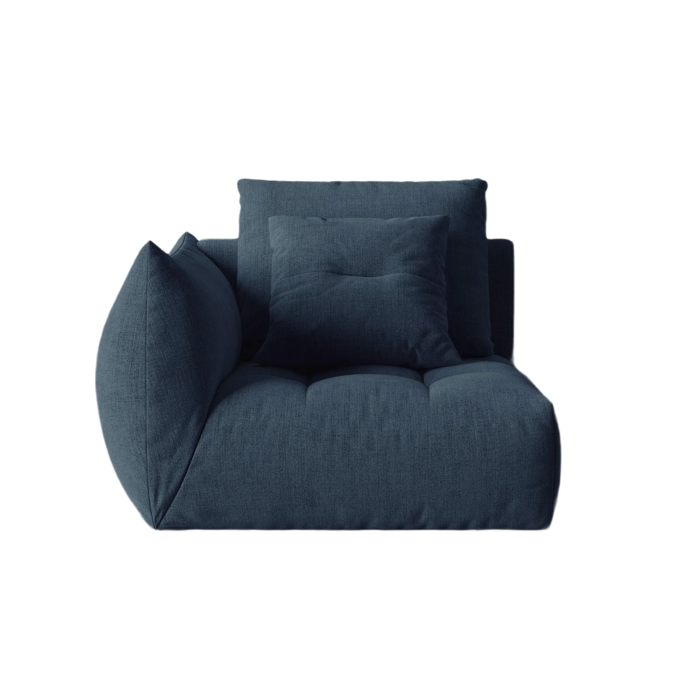 Sofa modułowa BLOOM - element lewostronny ciemnoniebieski szenil