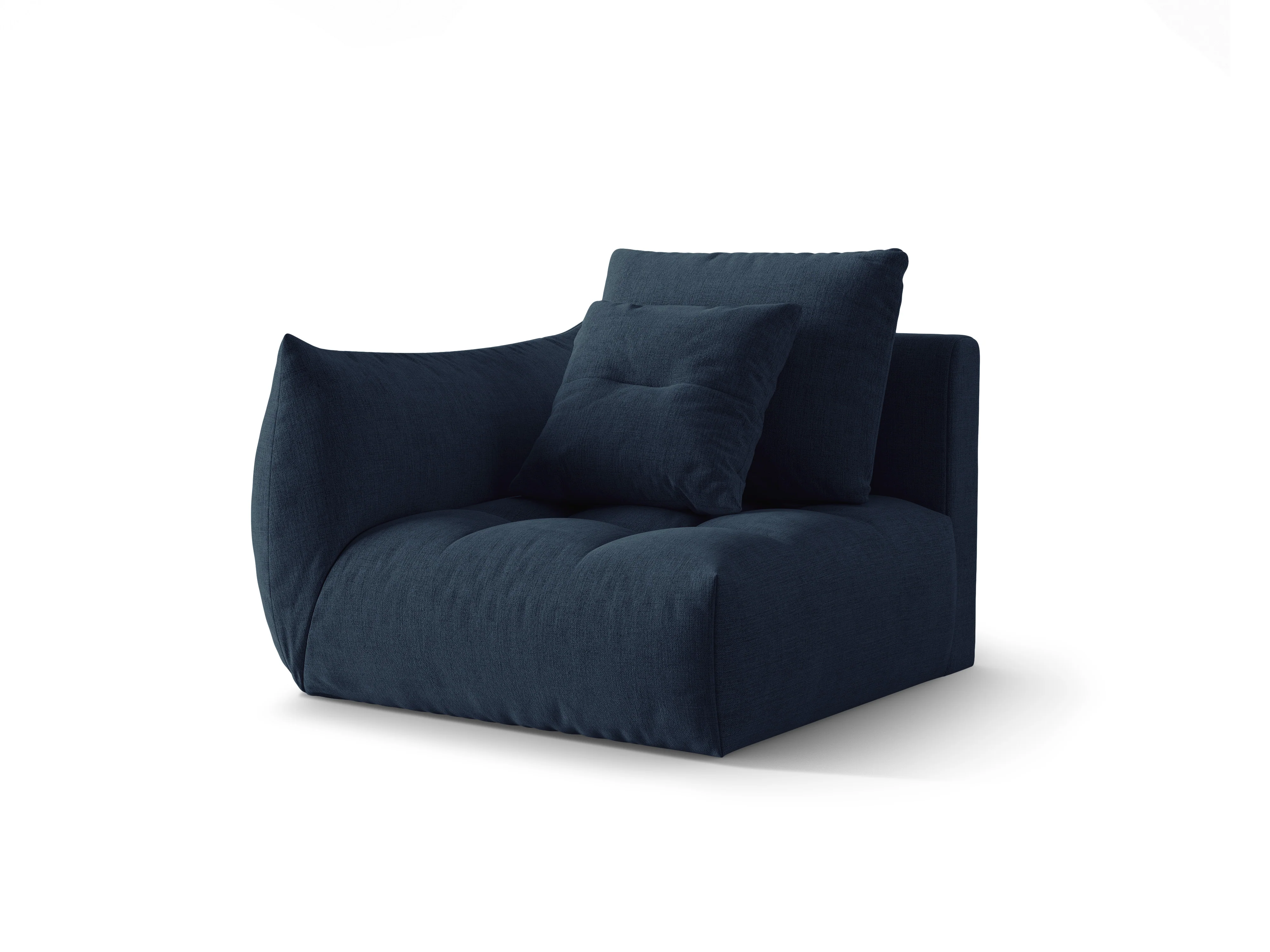 Sofa modułowa BLOOM - element lewostronny ciemnoniebieski szenil - Image 3