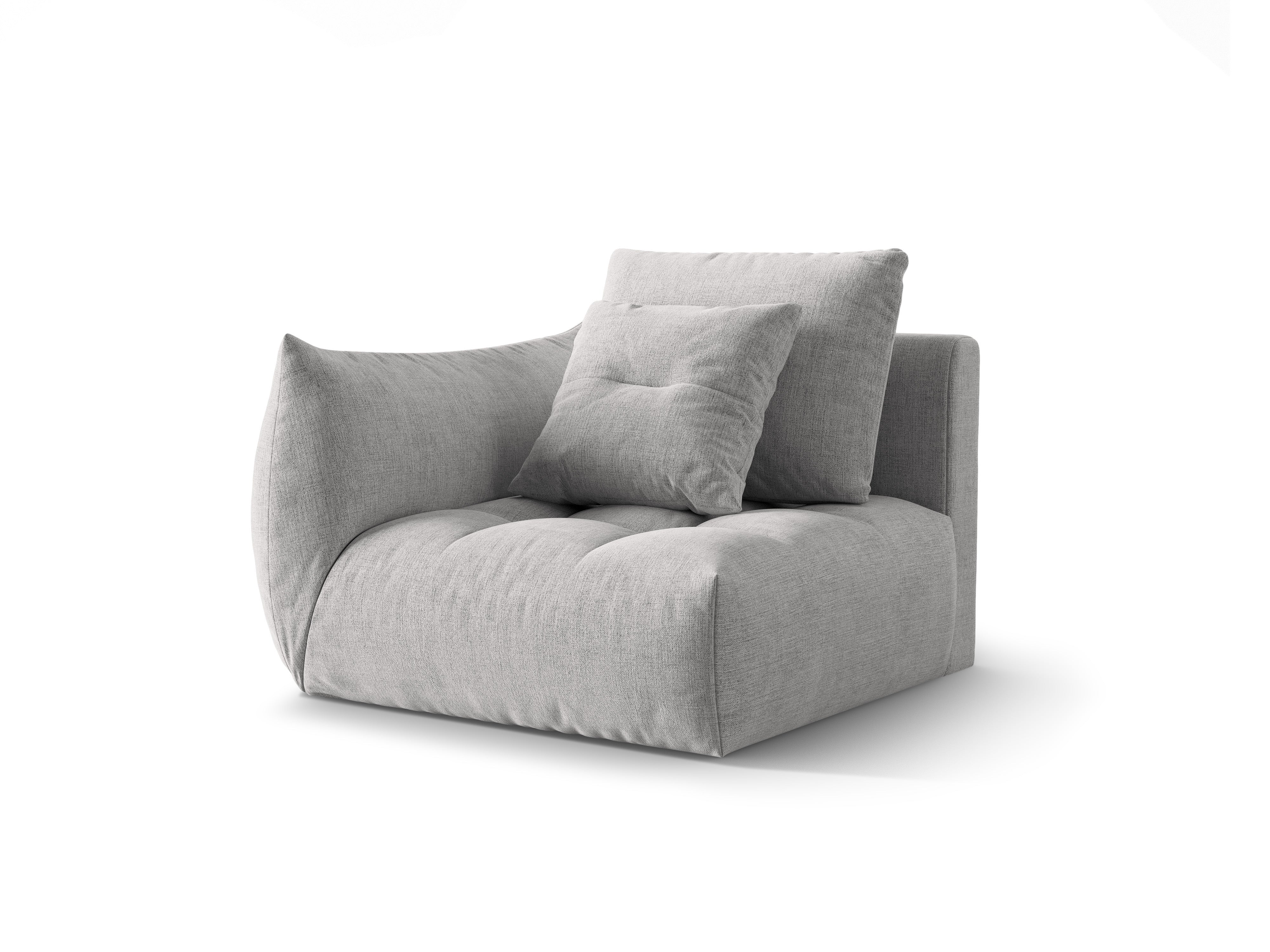 Sofa modułowa BLOOM - element lewostronny srebrny szenil - Image 3