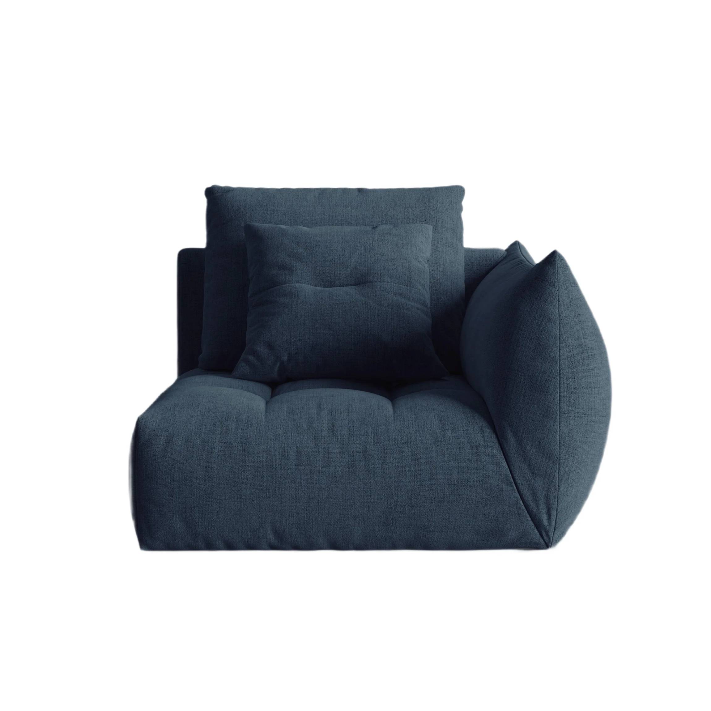 Sofa modułowa BLOOM - element prawostronny ciemnoniebieski szenil