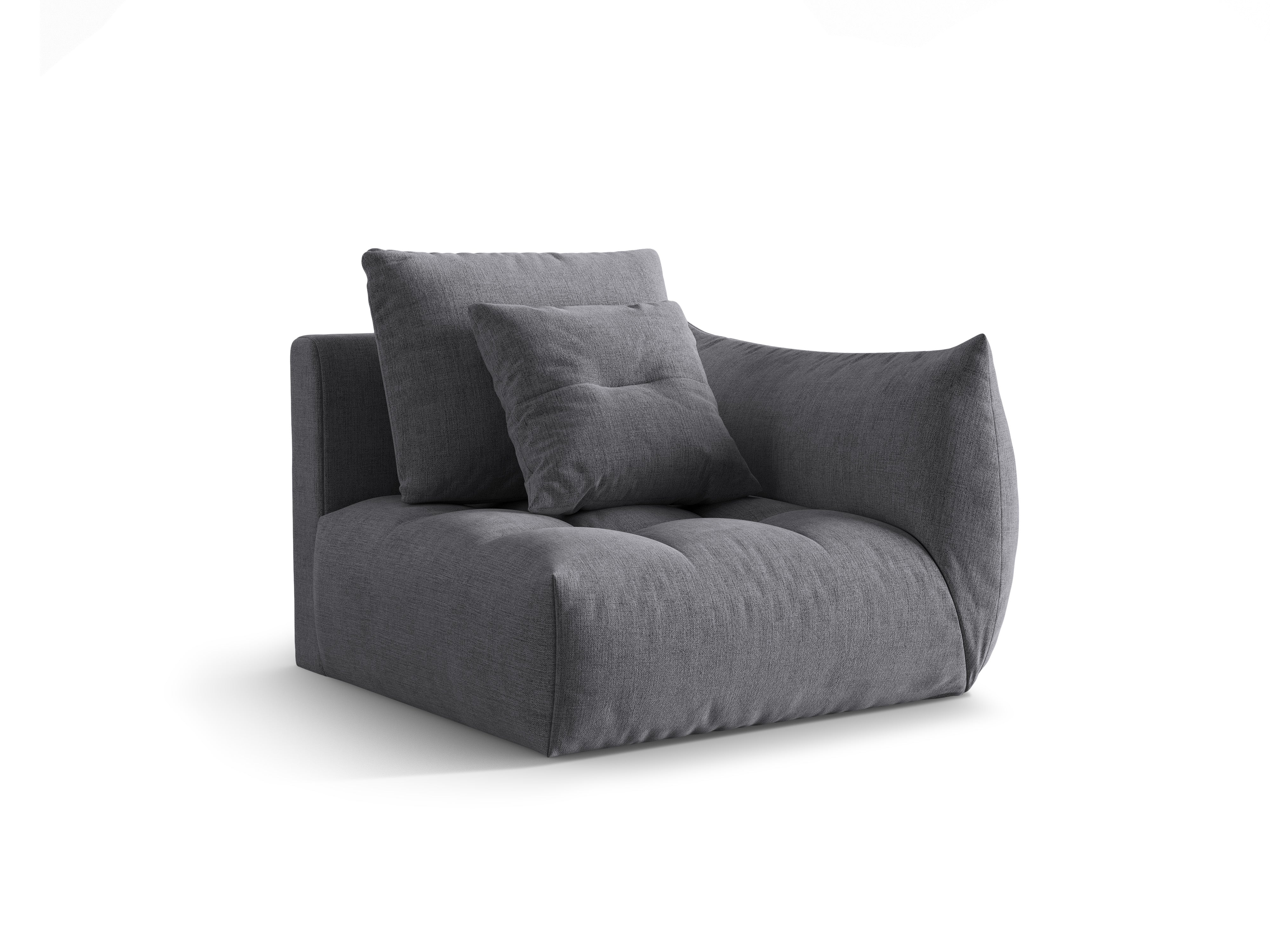 Sofa modułowa BLOOM - element prawostronny szary szenil - Image 3