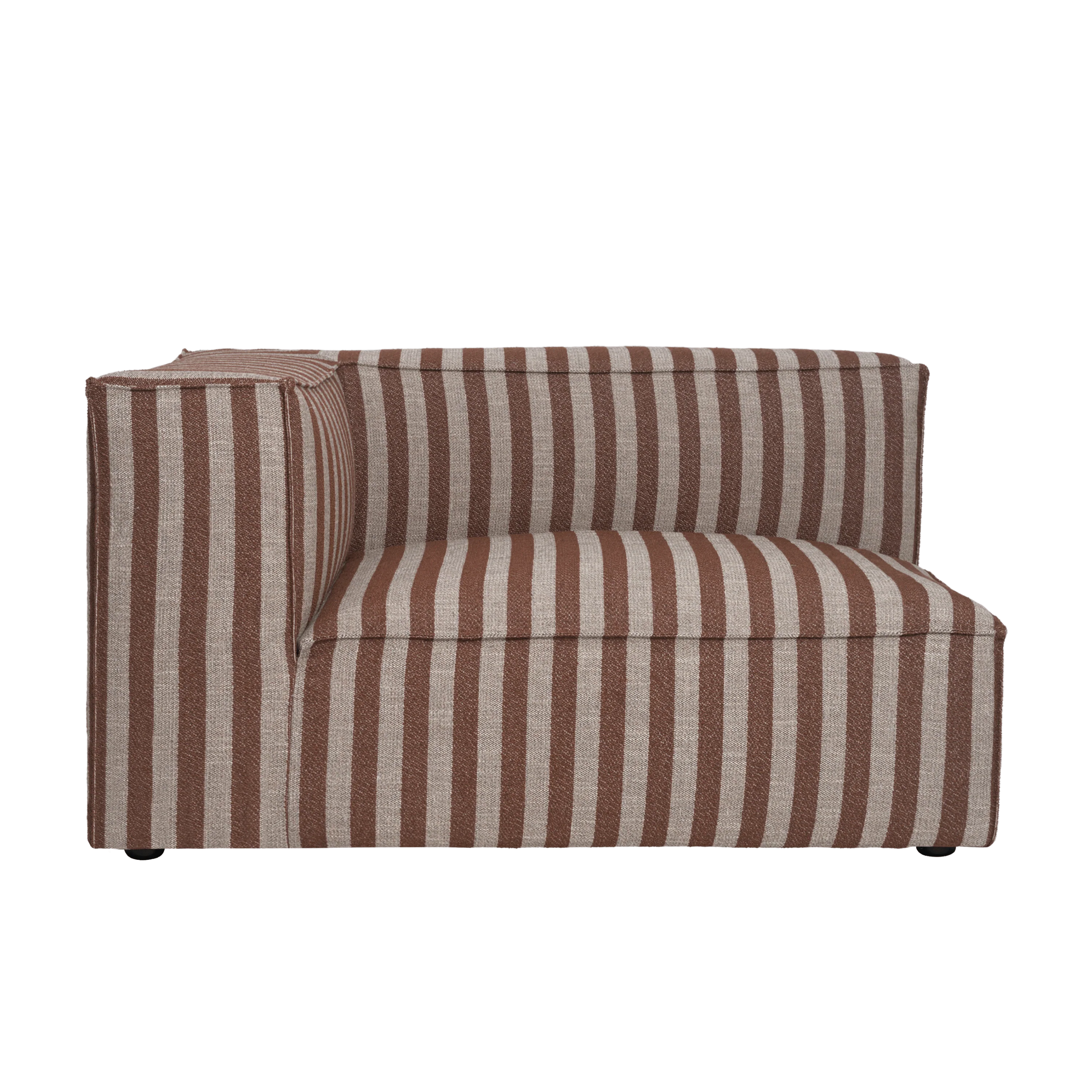 Sofa modułowa CATENA Louisiana -  element końcowy lewostronny czekoladowy z pisakowym