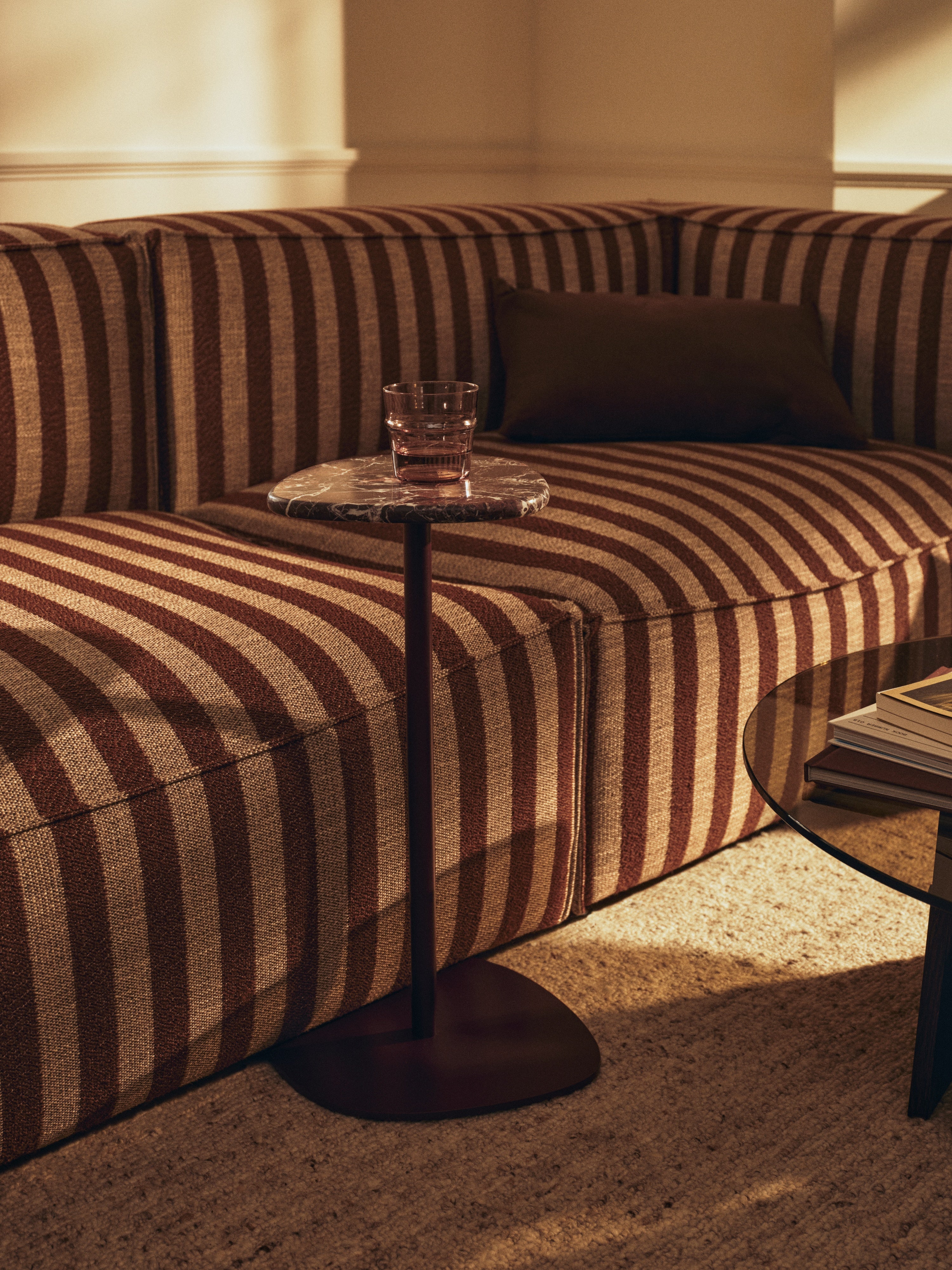Sofa modułowa CATENA Louisiana -  element końcowy lewostronny czekoladowy z pisakowym - Image 2