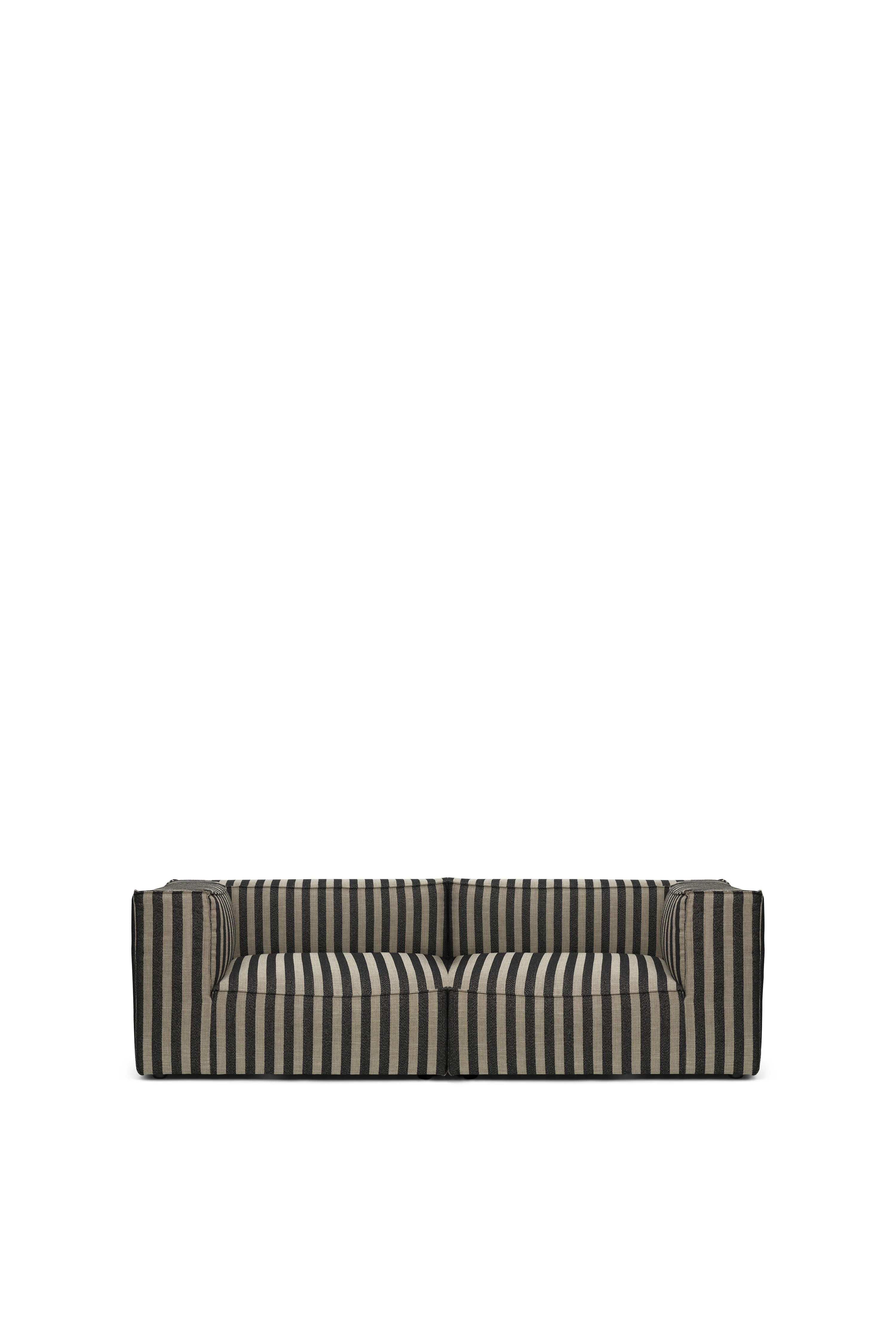 Sofa modułowa CATENA Louisiana - element końcowy lewostronny czarny z piaskowym - Image 4