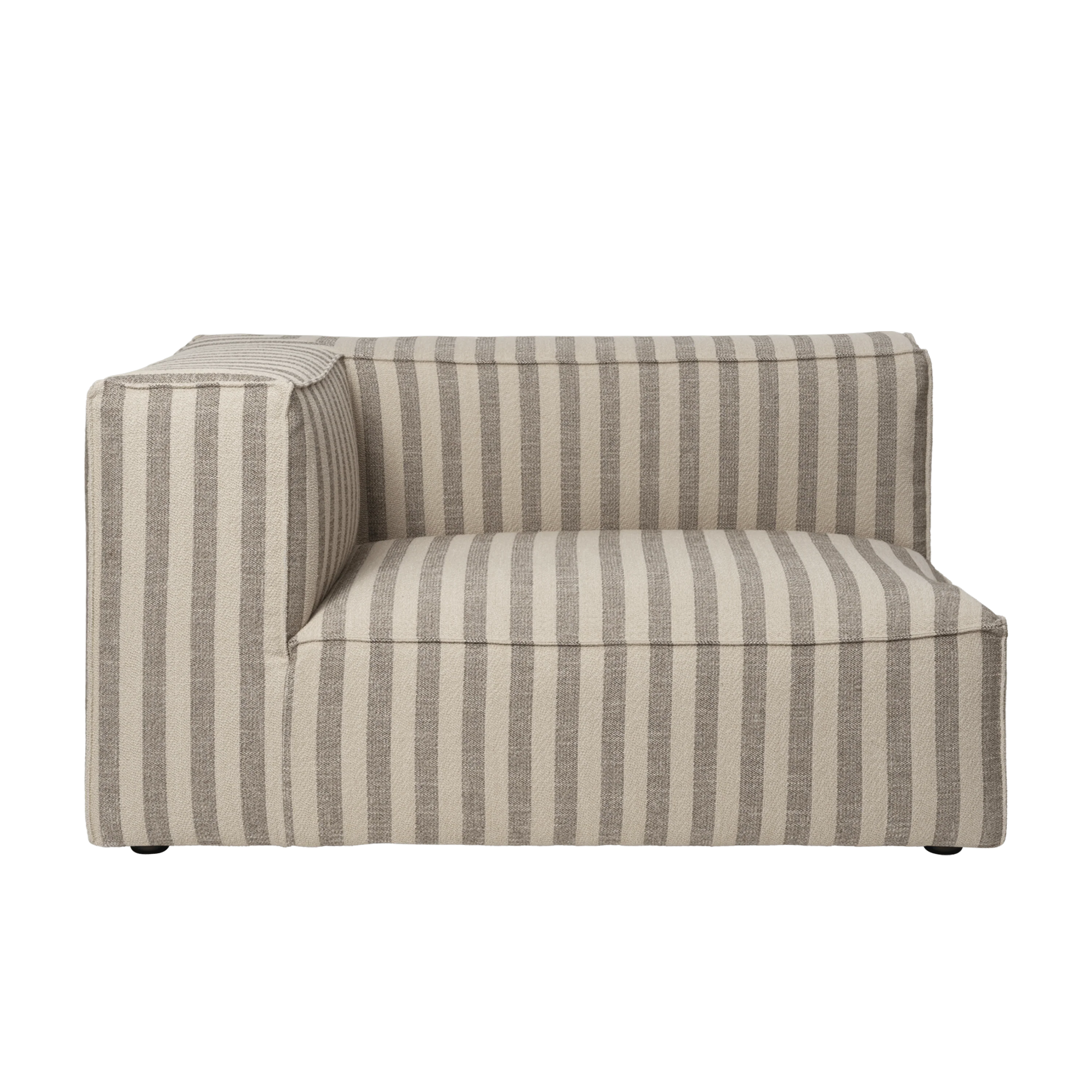 Sofa modułowa CATENA Louisiana - element końcowy lewostronny piaskowy ze złamanym białym