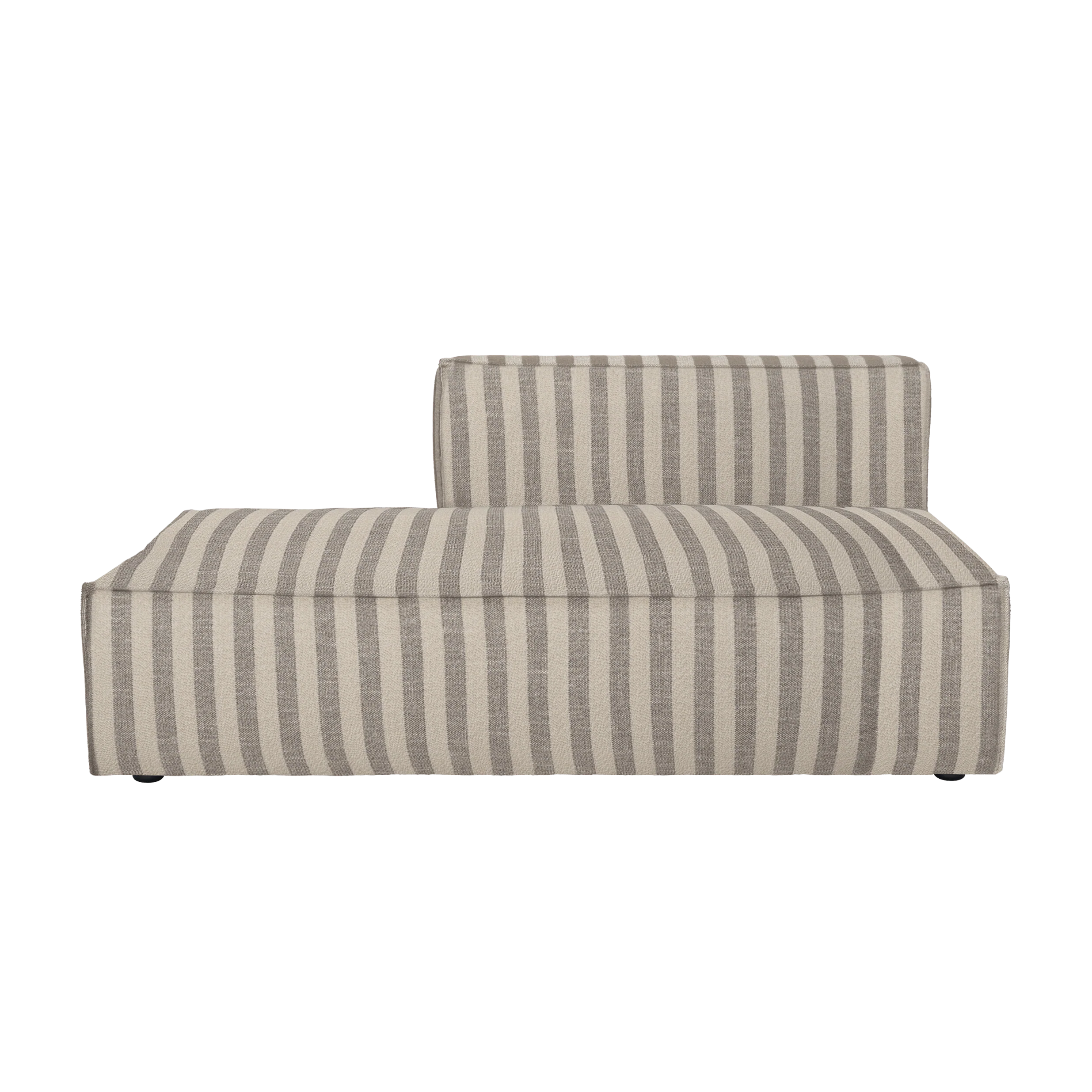 Sofa modułowa CATENA Louisiana - element końcowy otwarty lewostronny piaskowy ze złamanym białym