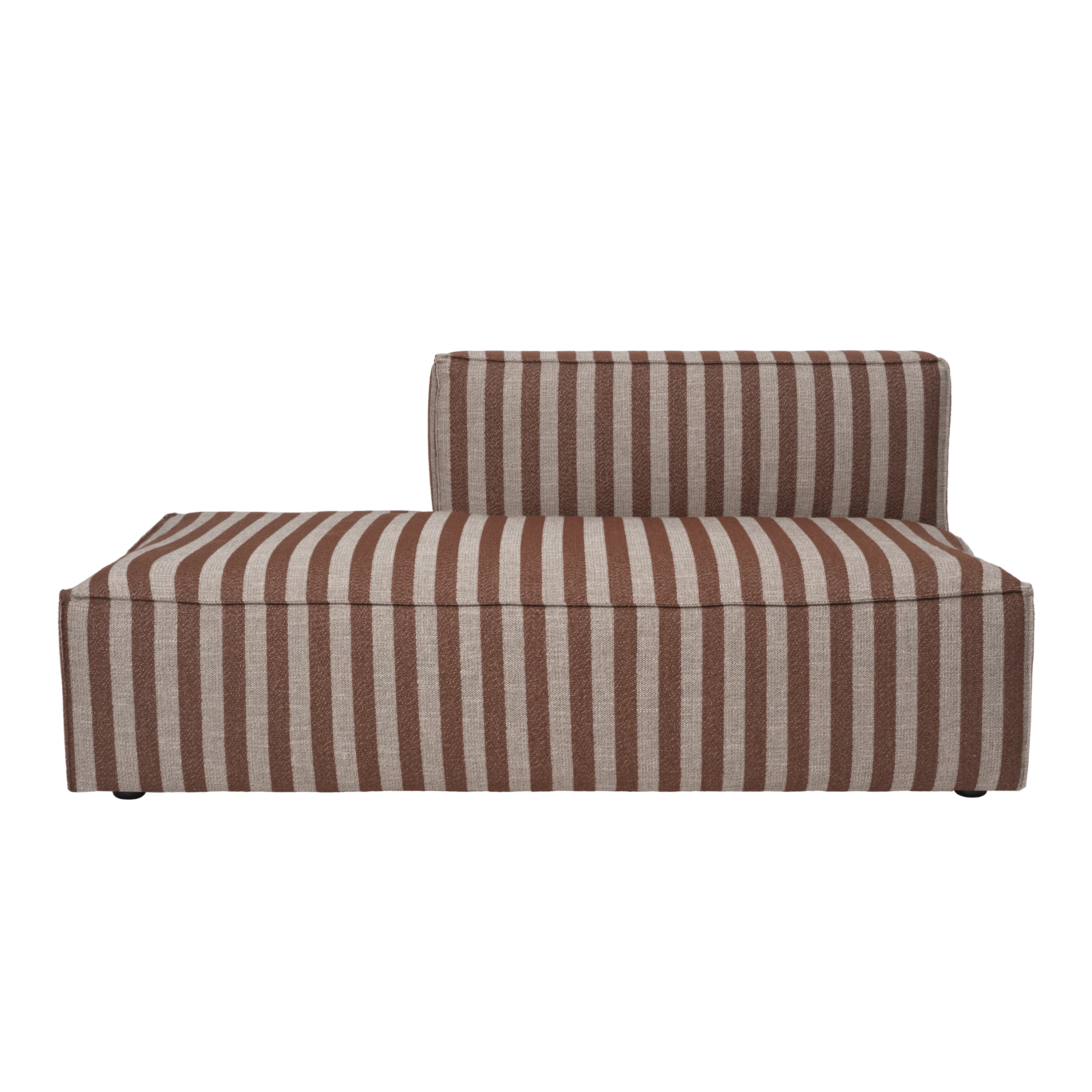Sofa modułowa CATENA Louisiana - element końcowy otwarty lewostronny czekoladowy z pisakowym