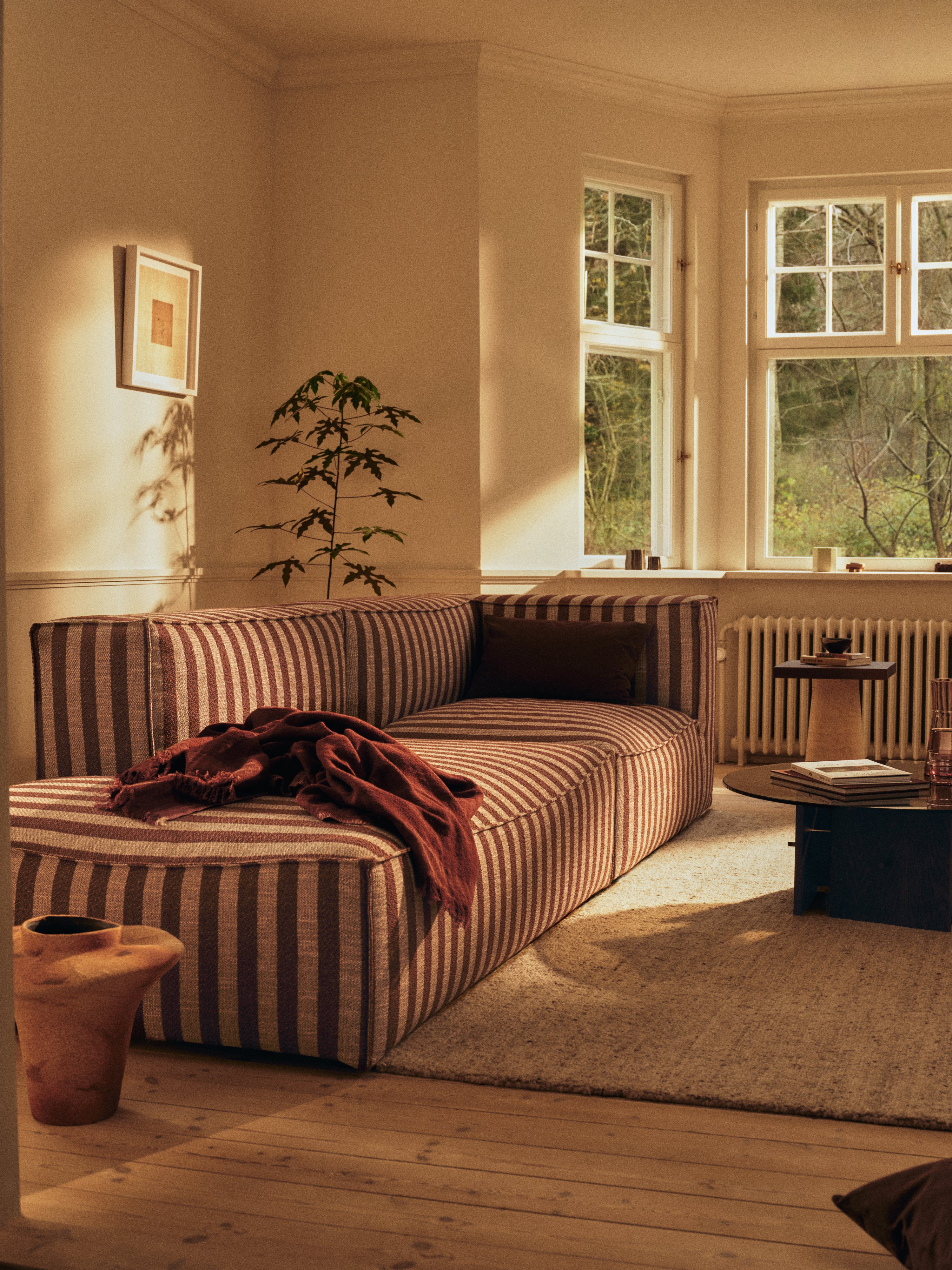 Sofa modułowa CATENA Louisiana - element końcowy otwarty lewostronny piaskowy ze złamanym białym - Image 2