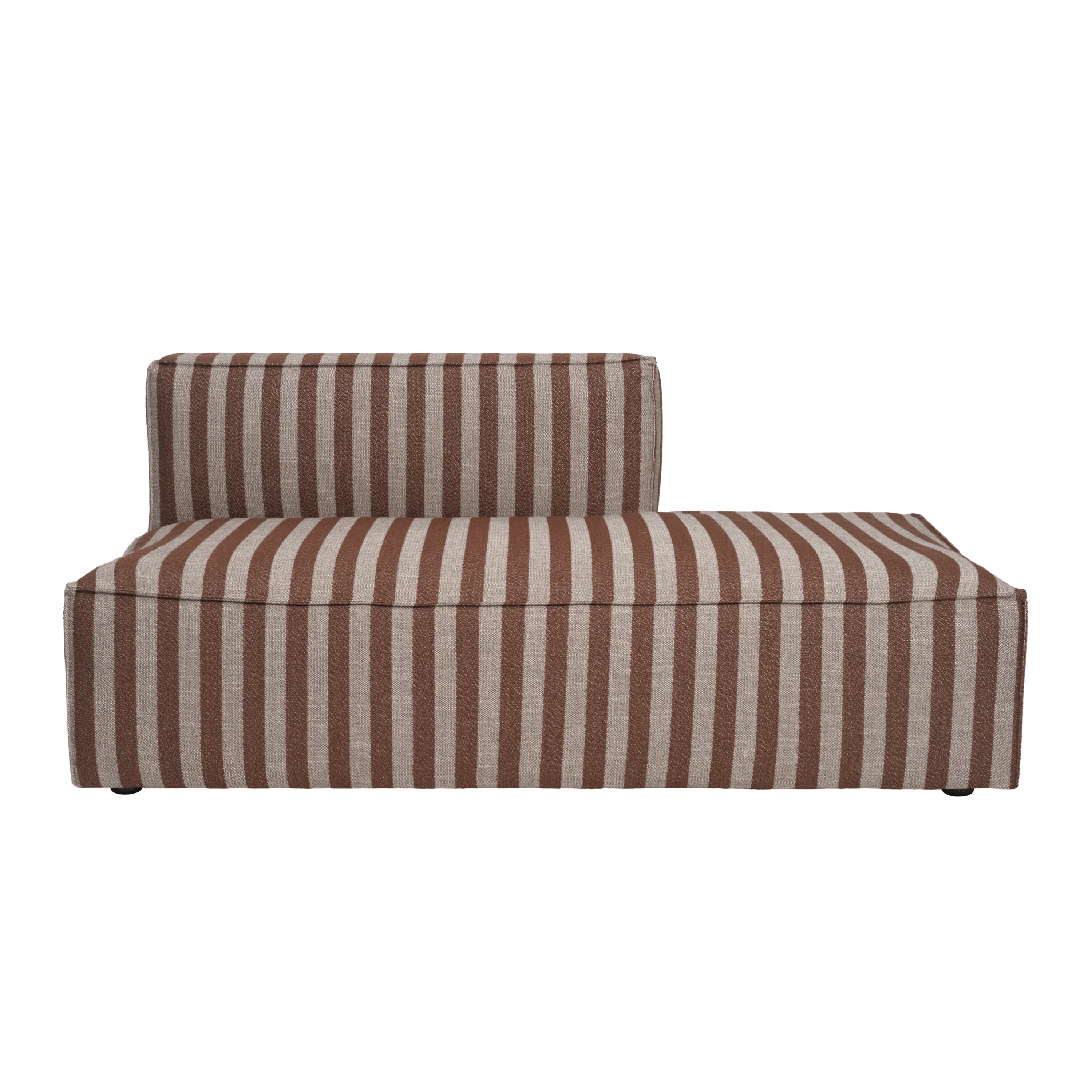 Sofa modułowa CATENA Louisiana - element końcowy otwarty prawostronny czekoladowy z piaskowym