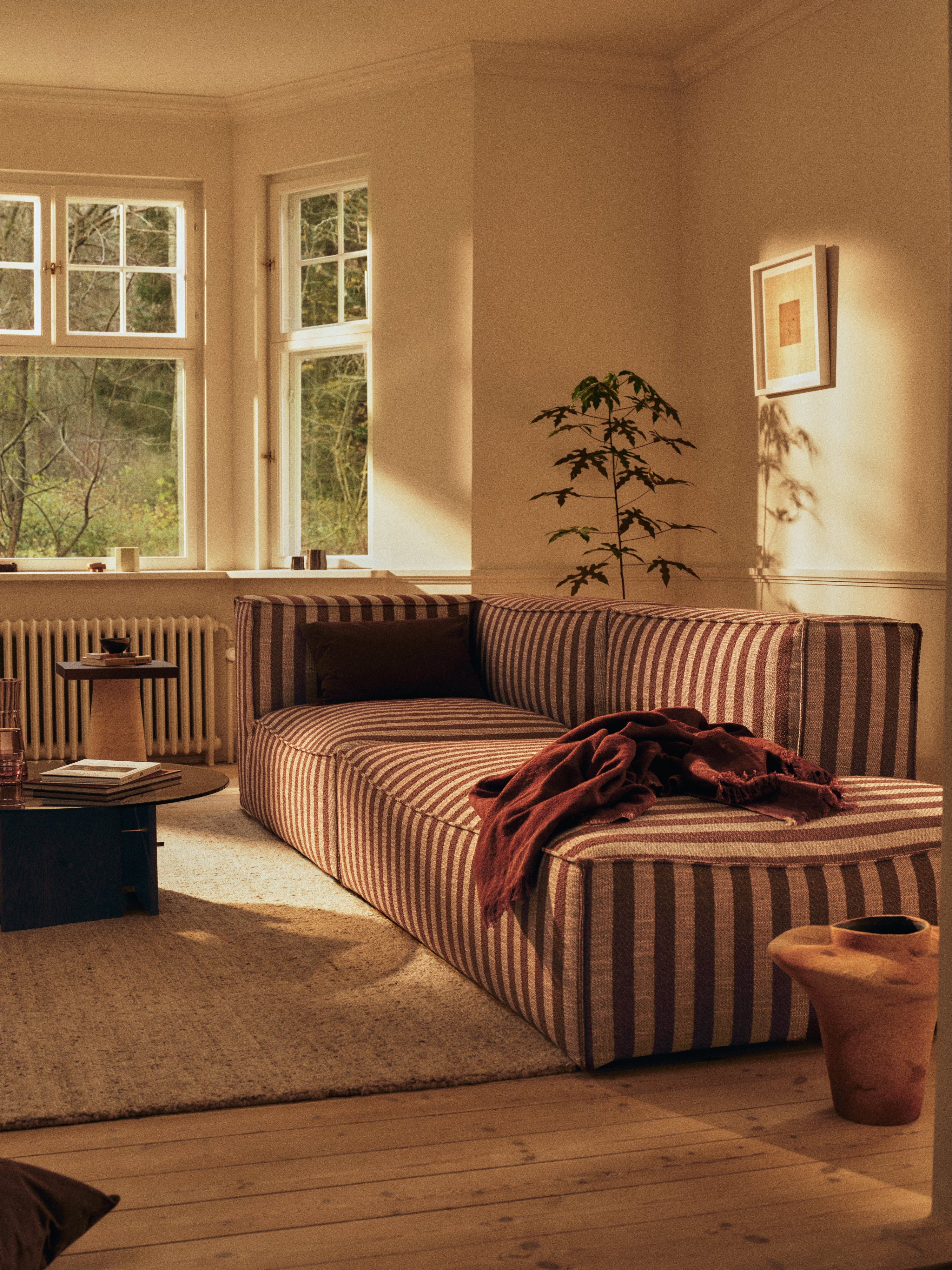 Sofa modułowa CATENA Louisiana - element końcowy otwarty prawostronny piaskowy ze złamanym białym - Image 2