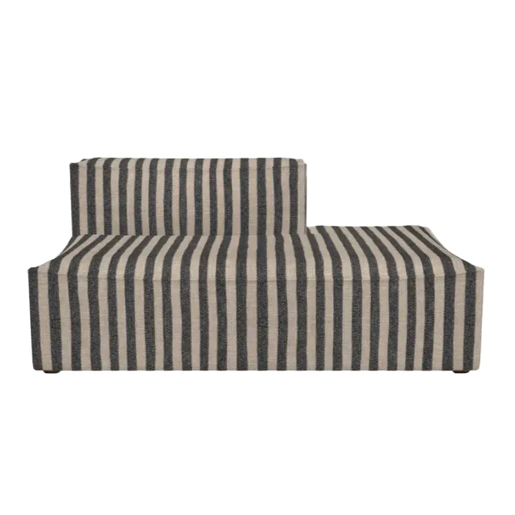 Sofa modułowa CATENA Louisiana - element końcowy otwarty prawostronny czarny z piaskowym