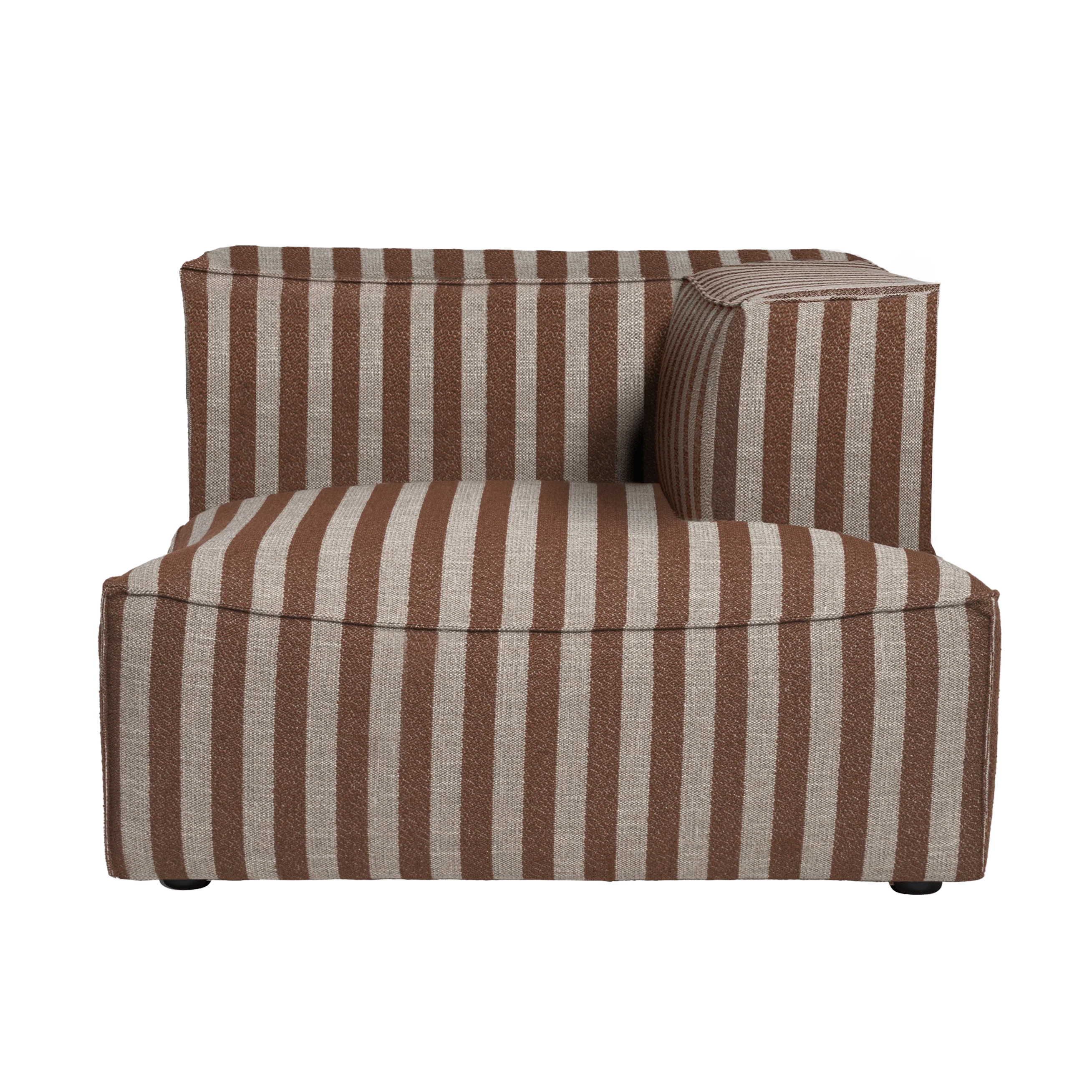 Sofa modułowa CATENA Louisiana - szezlong prawostronny czekoladowy z piaskowym