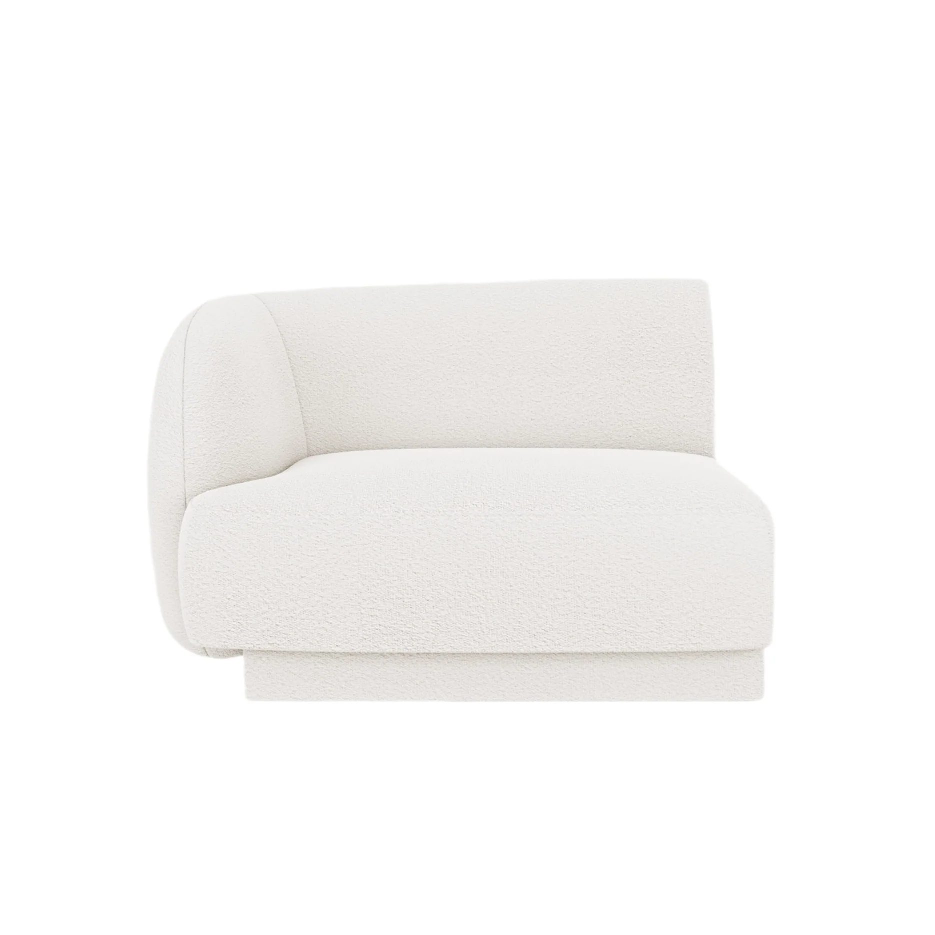 Sofa modułowa MILEY - moduł lewostronny biały boucle