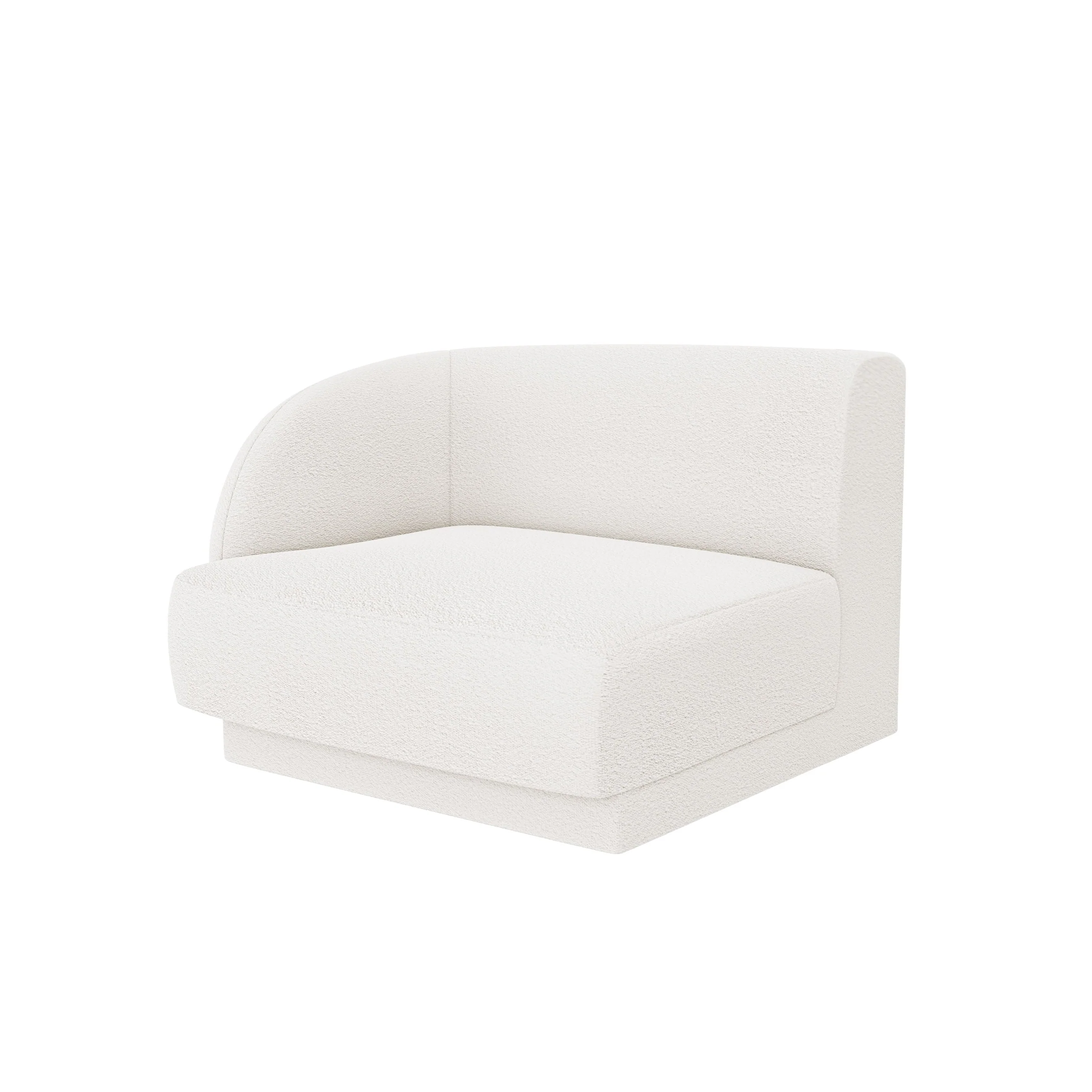 Sofa modułowa MILEY - moduł lewostronny biały boucle - Image 2