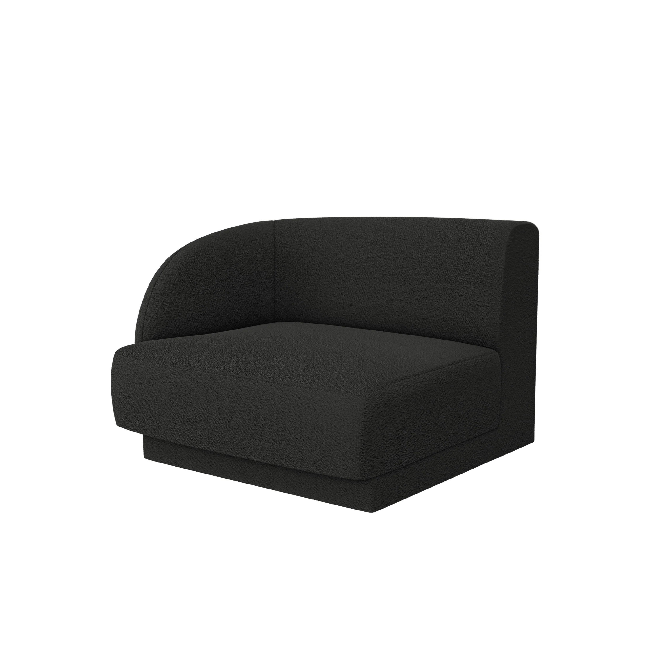 Sofa modułowa MILEY - moduł lewostronny czarny boucle - Image 2