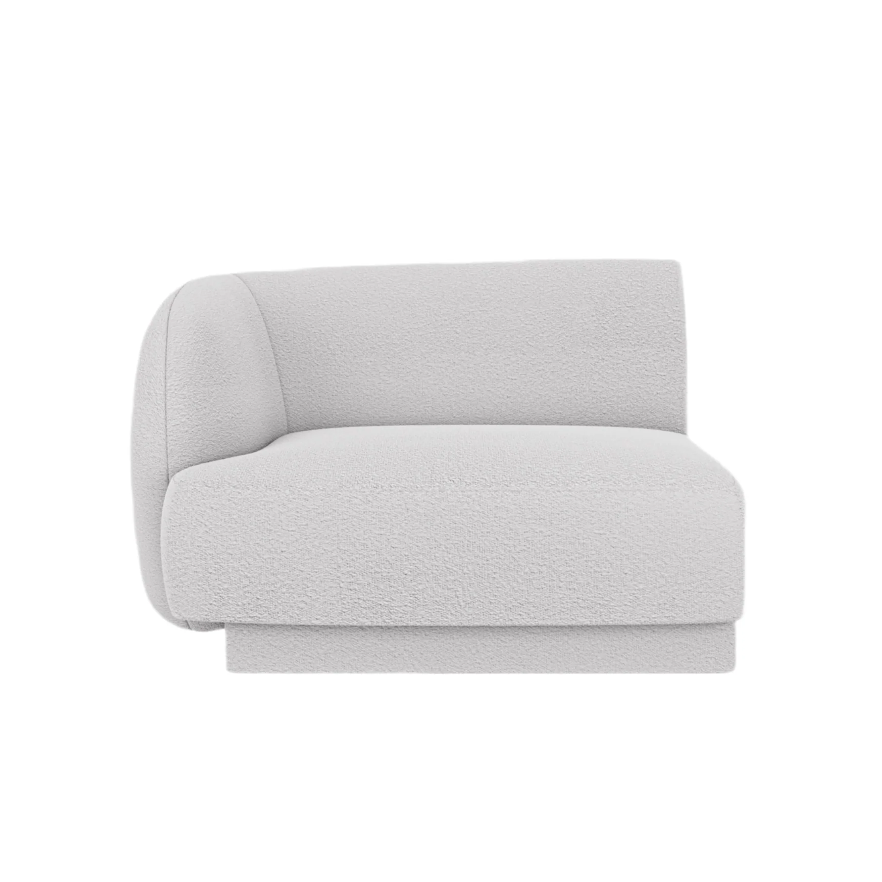 Sofa modułowa MILEY - moduł lewostronny jasnoszary boucle