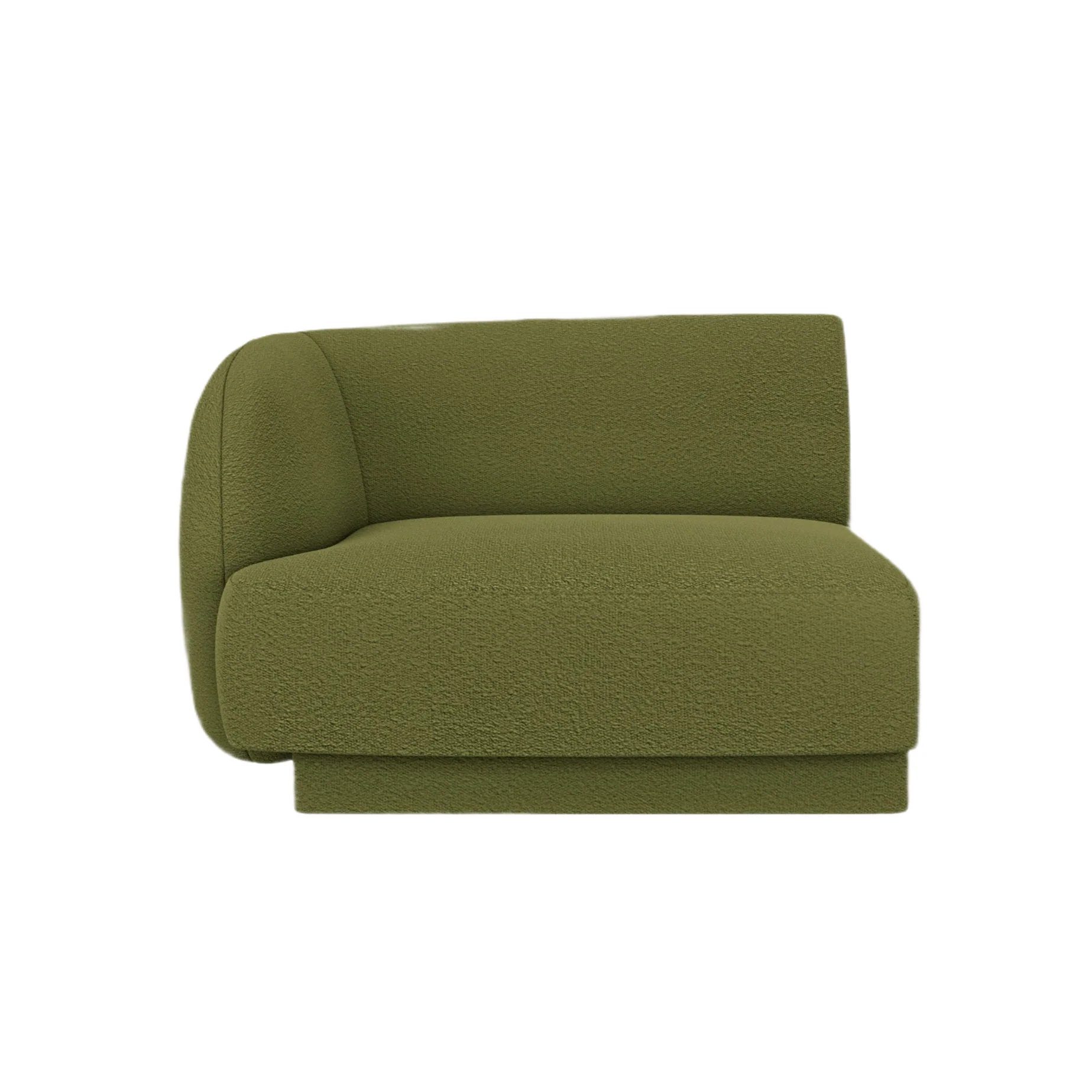 Sofa modułowa MILEY - moduł lewostronny zielony boucle