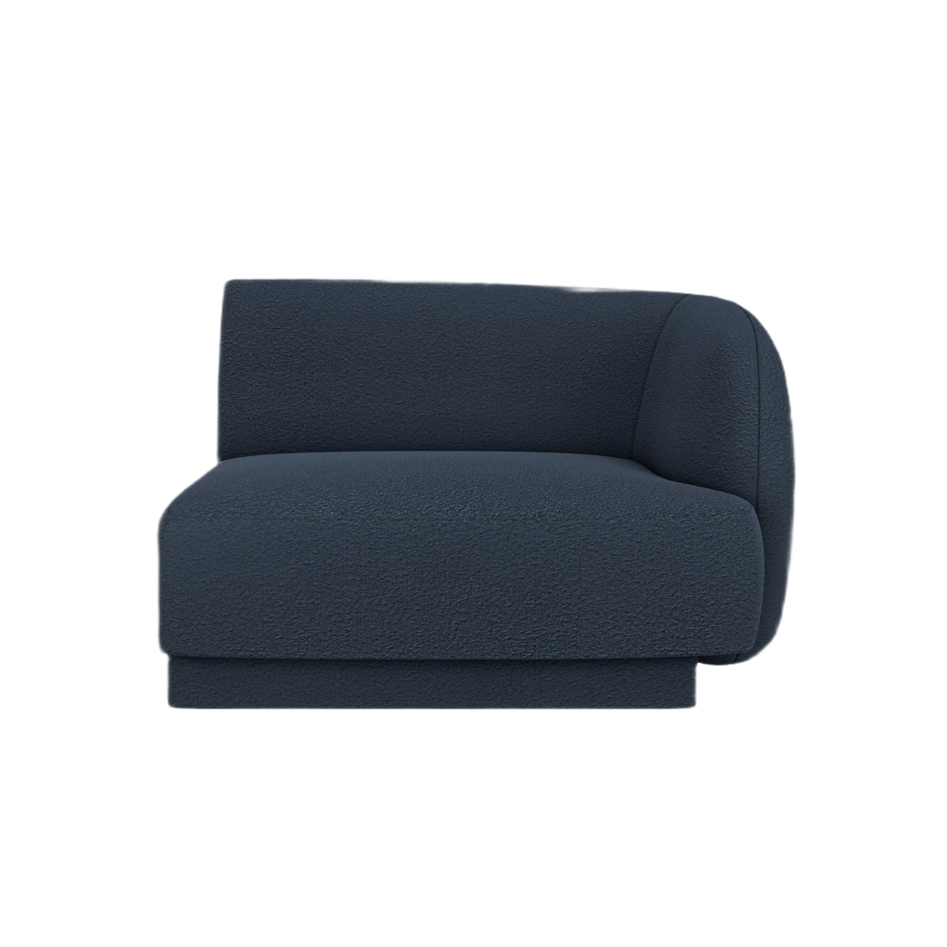 Sofa modułowa MILEY - moduł prawostronny ciemnoniebieski boucle