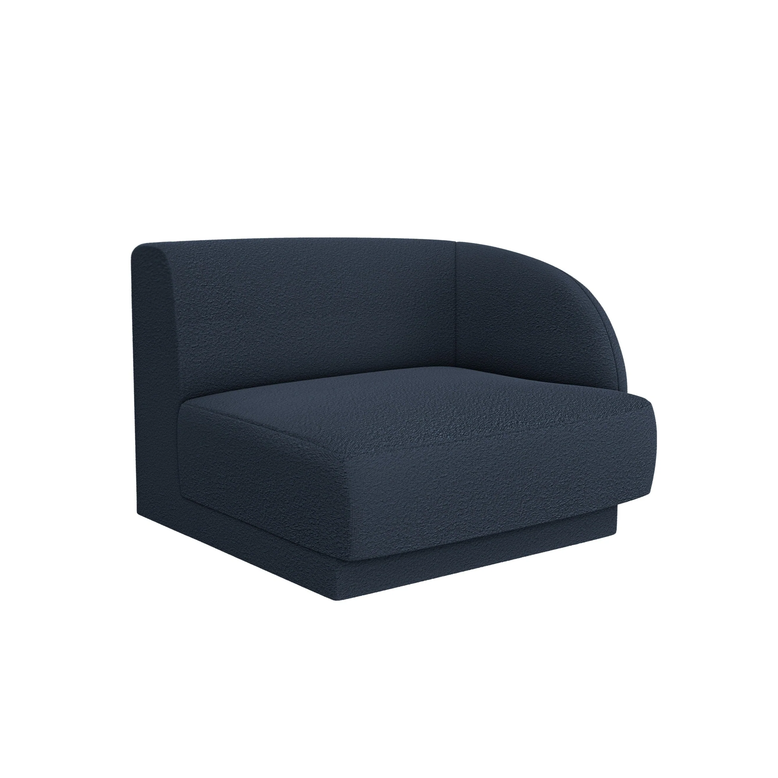 Sofa modułowa MILEY - moduł prawostronny ciemnoniebieski boucle - Image 2