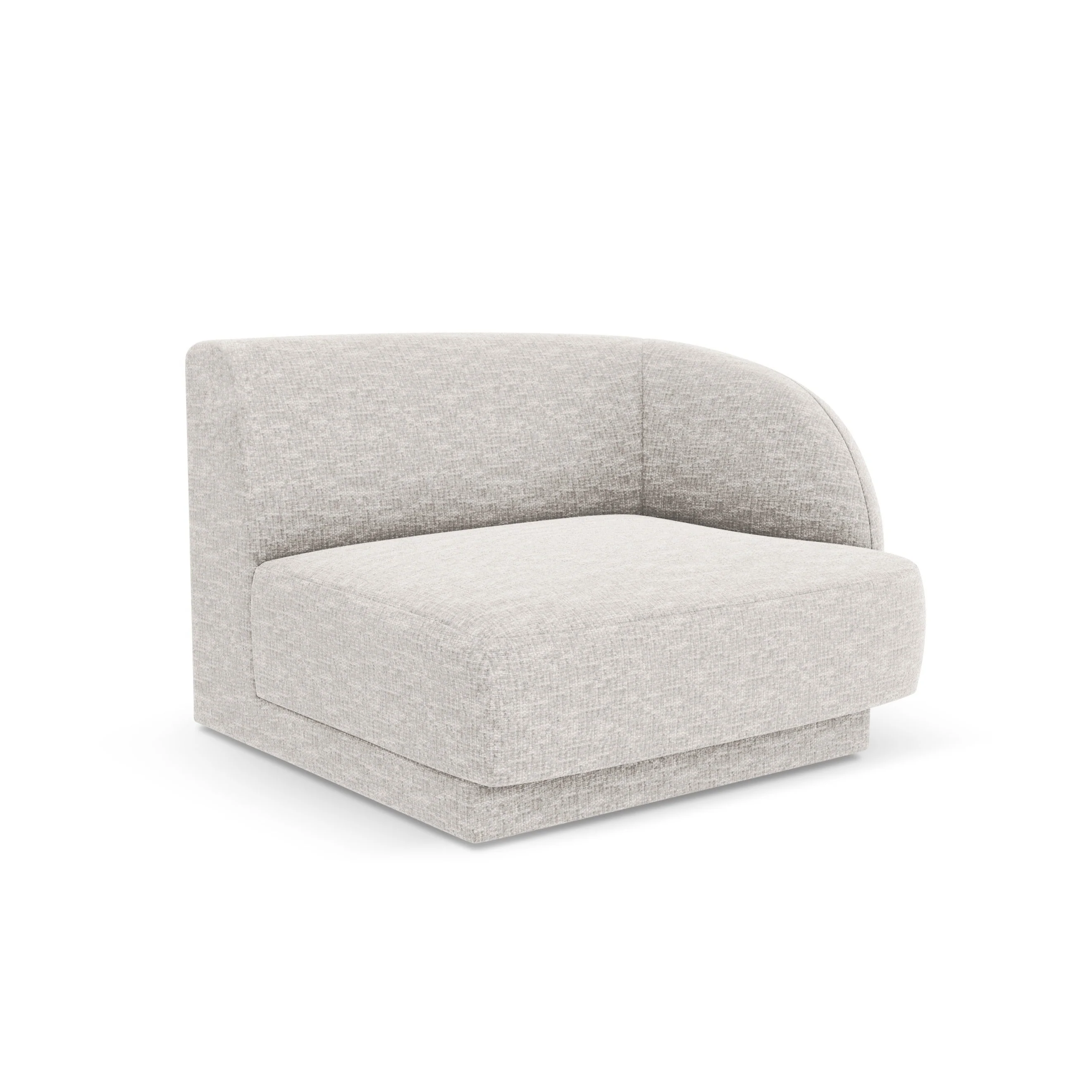Sofa modułowa MILEY - moduł prawostronny jasnoszary szenil jedwabisty - Image 2