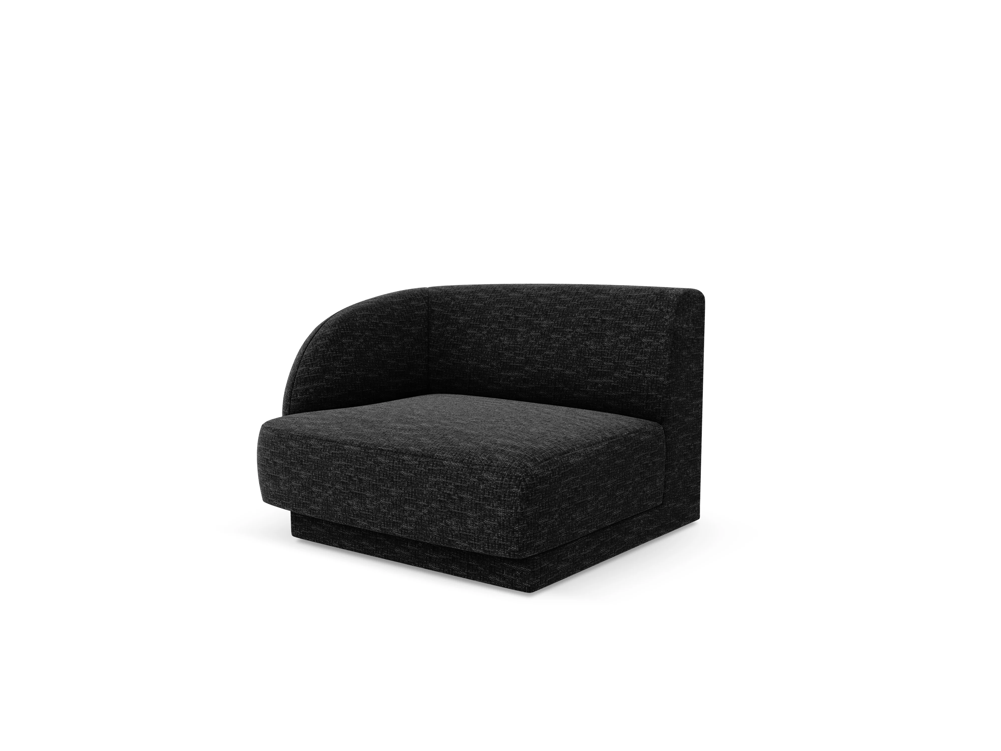Sofa modułowa - moduł lewostronny MILEY czarny szenil - Image 4