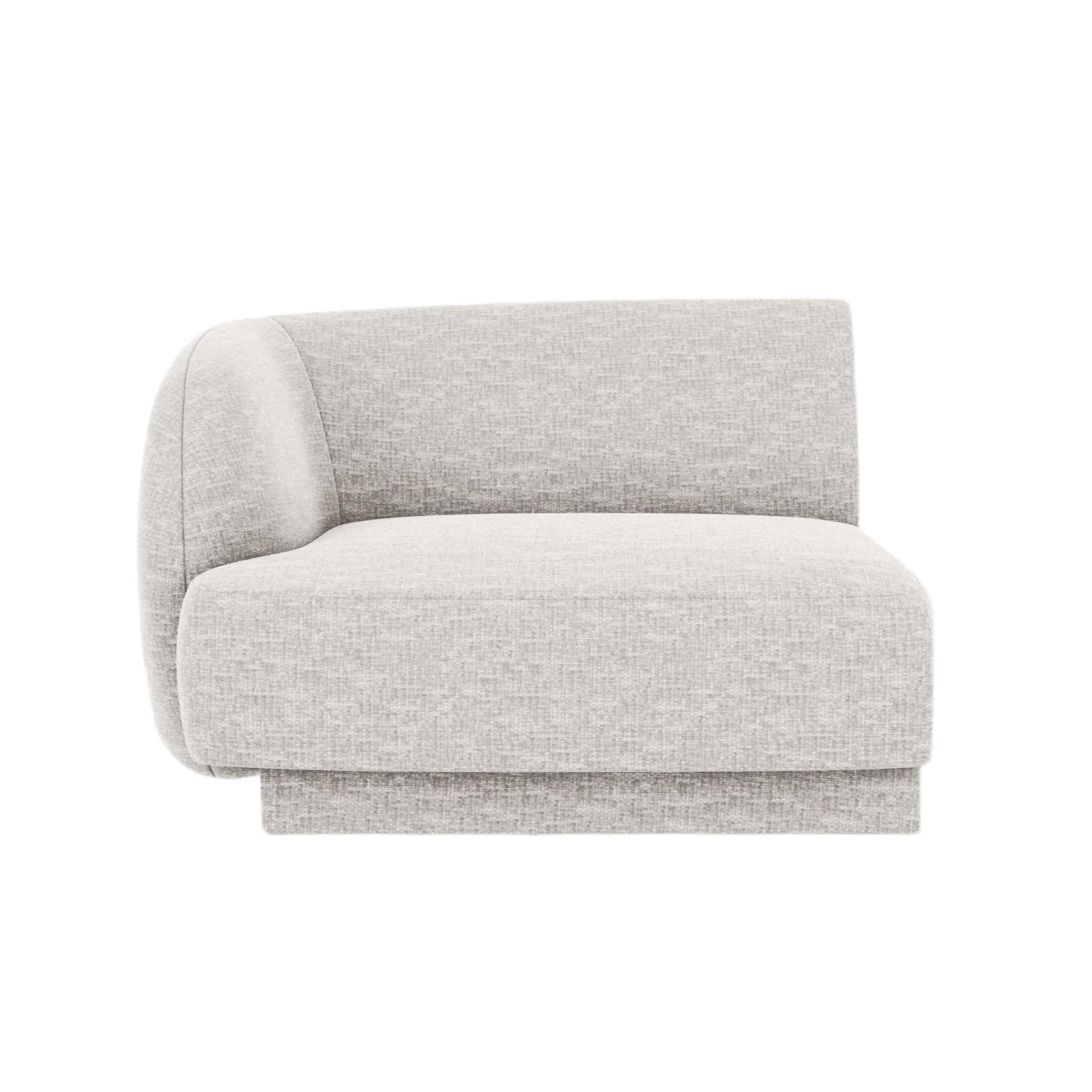 Sofa modułowa MILEY - moduł lewostronny jasnoszary szenil jedwabisty
