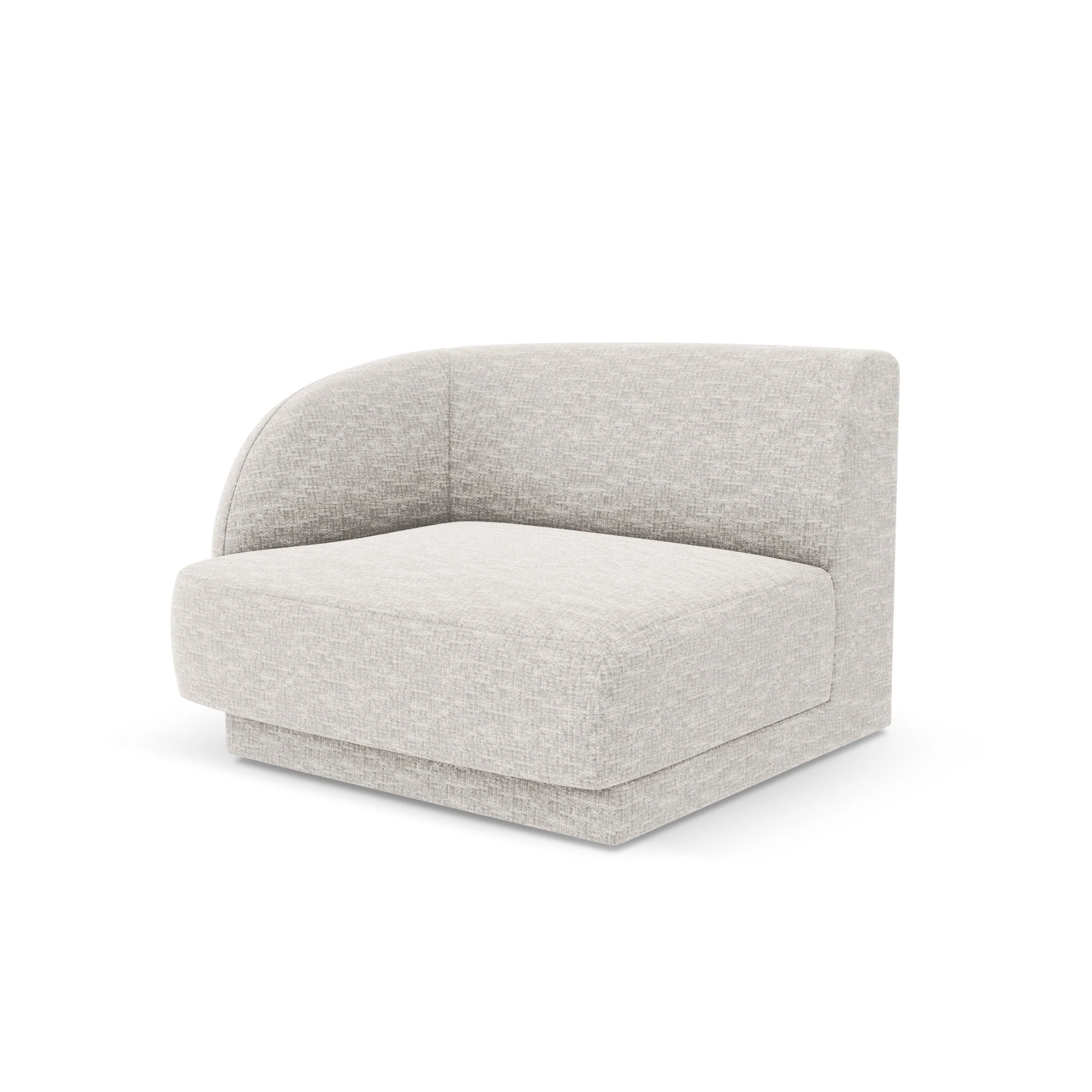 Sofa modułowa MILEY - moduł lewostronny jasnoszary szenil jedwabisty - Image 2