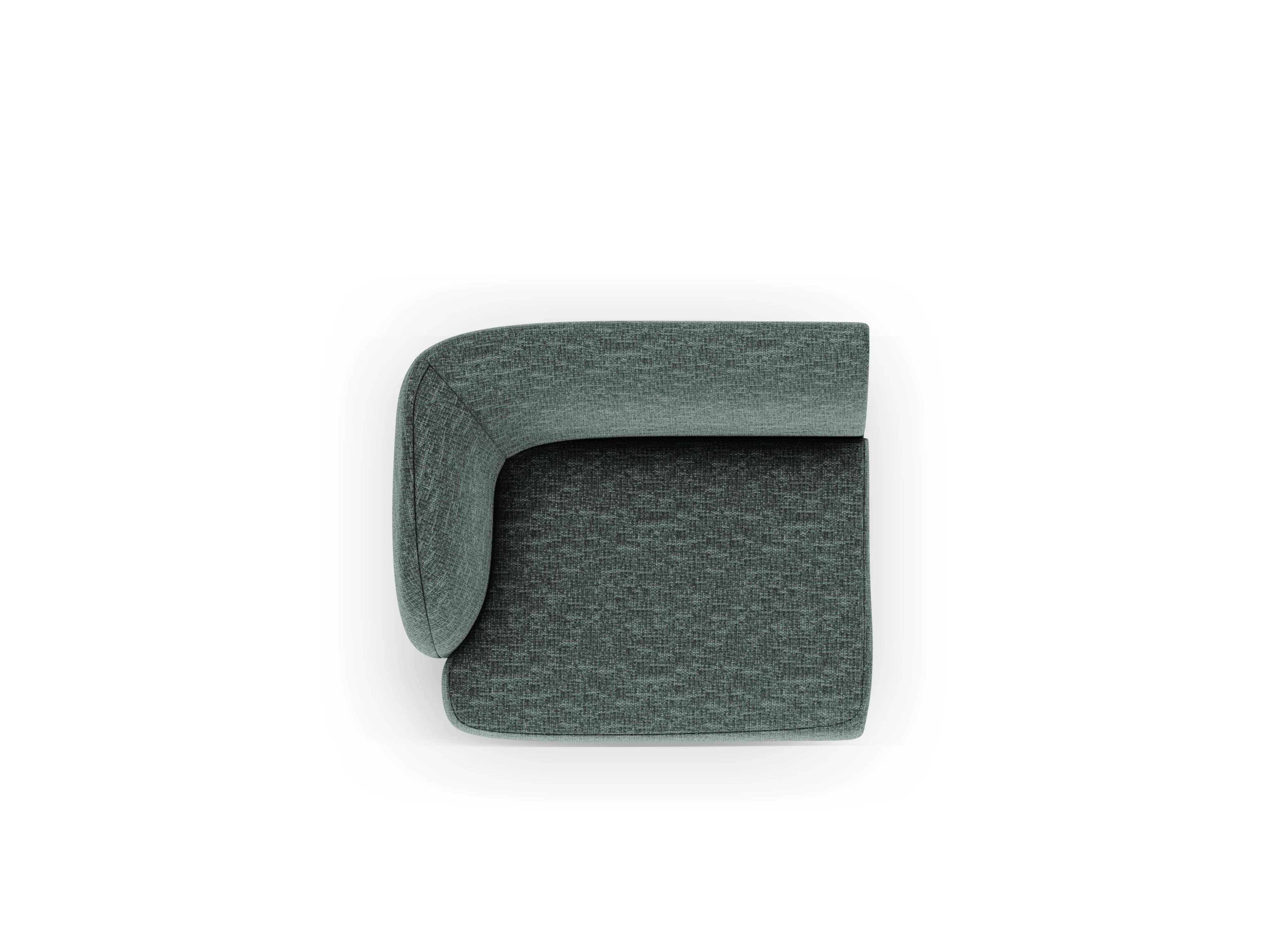 Sofa modułowa MILEY - moduł lewostronny niebieski petrol szenil jedwabisty - Image 3
