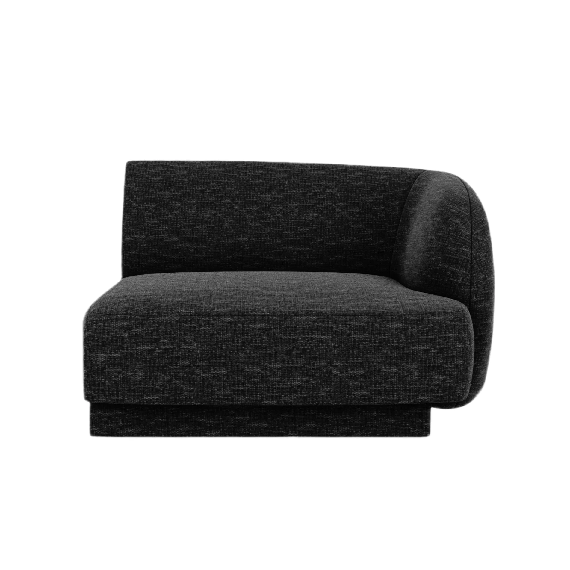 Sofa modułowa - moduł prawostronny MILEY czarny szenil