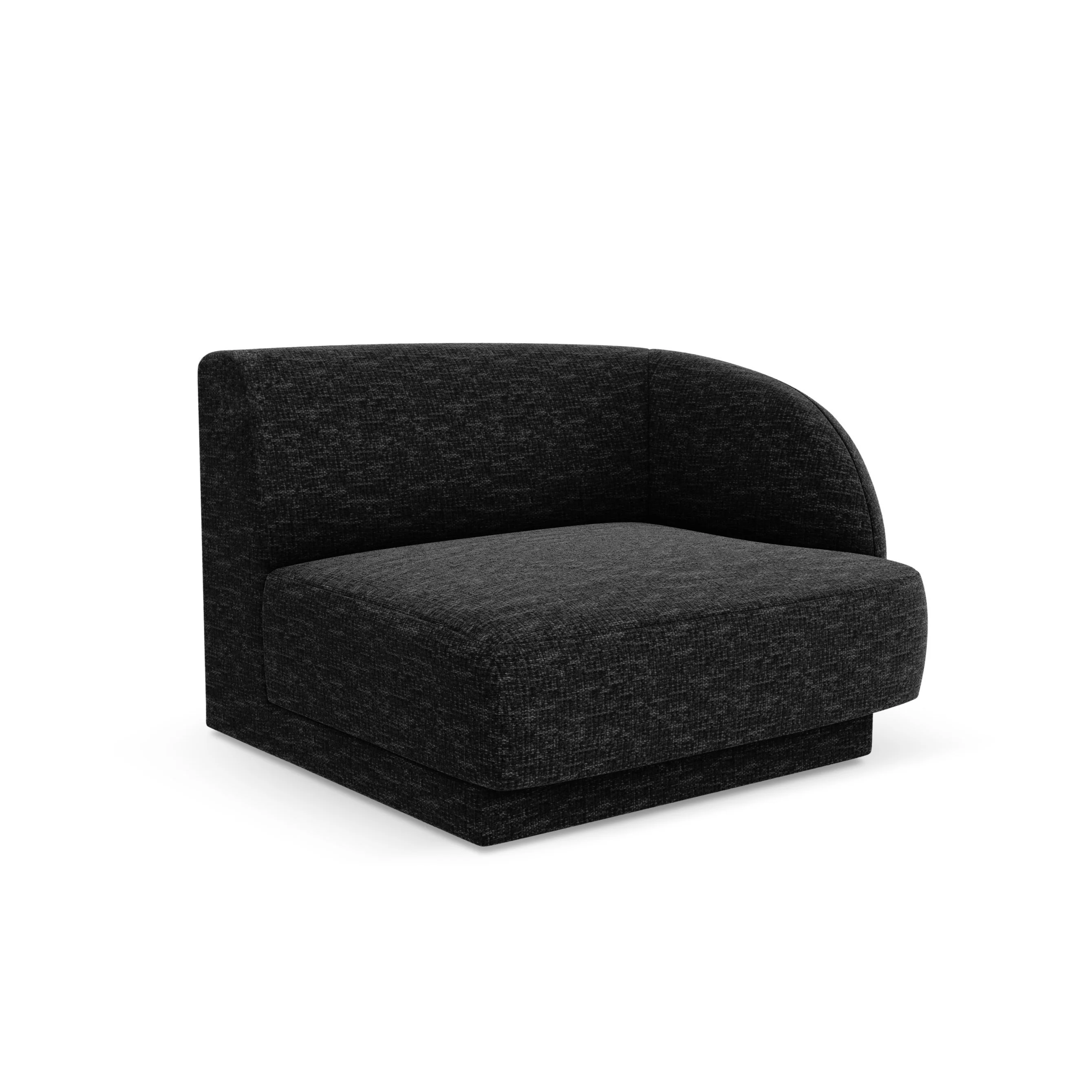 Sofa modułowa - moduł prawostronny MILEY czarny szenil - Image 2
