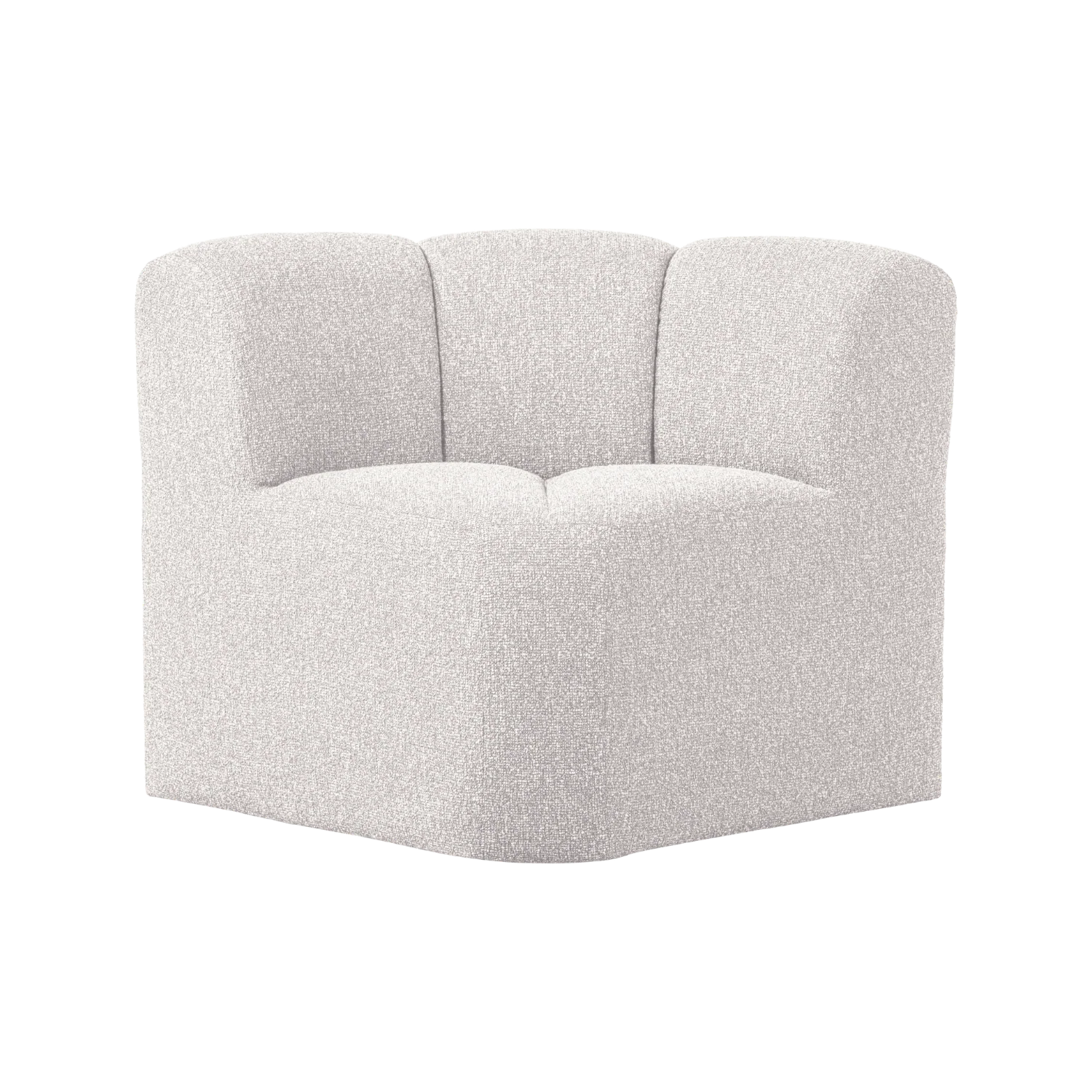 Sofa modułowa MOJO BENCH - element narożny ecru melanż boucle