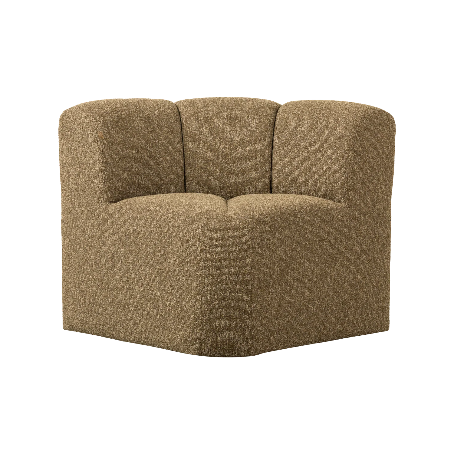 Sofa modułowa MOJO BENCH - element narożny miodowy melanż boucle