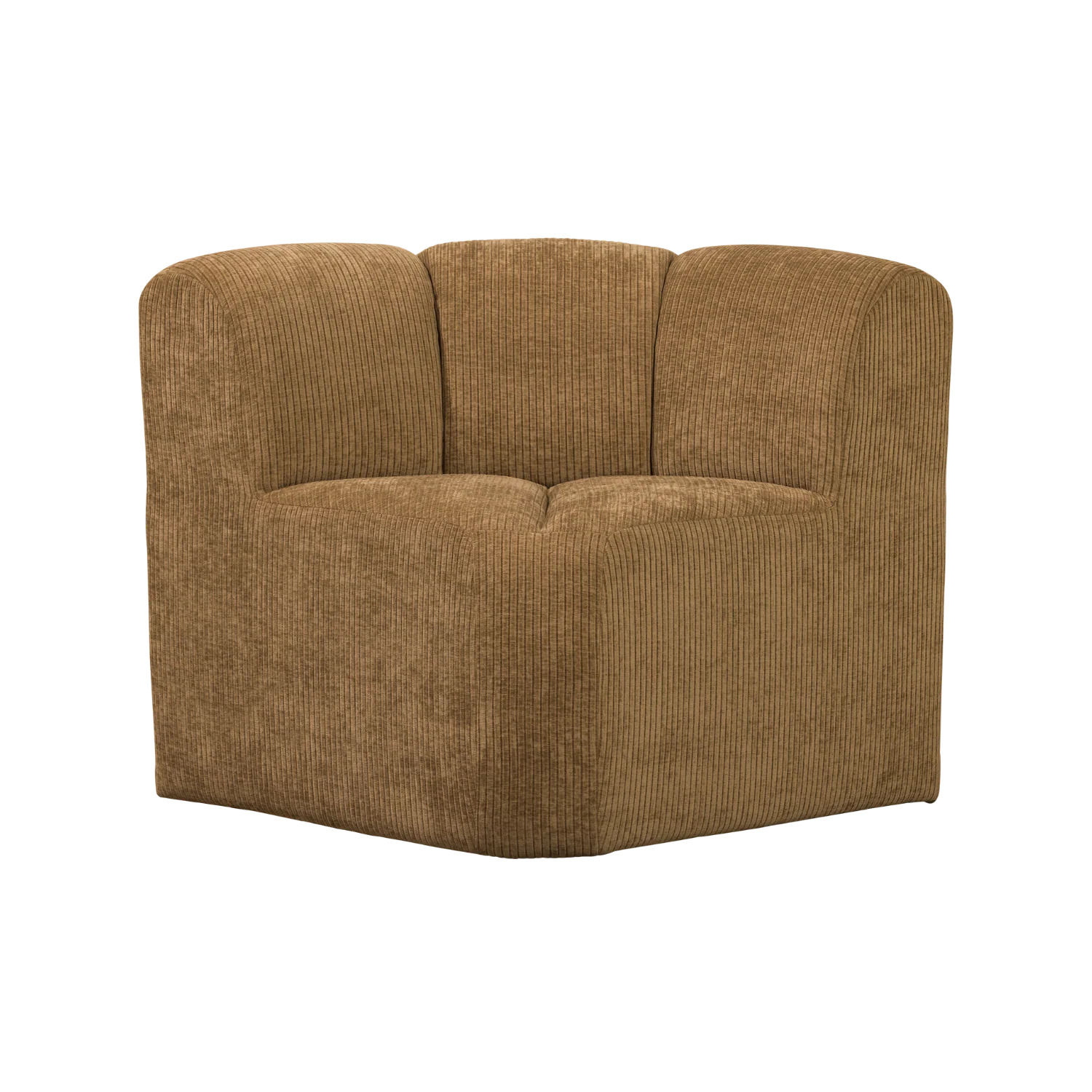 Sofa modułowa MOJO BENCH - element narożny miodowy sztruks