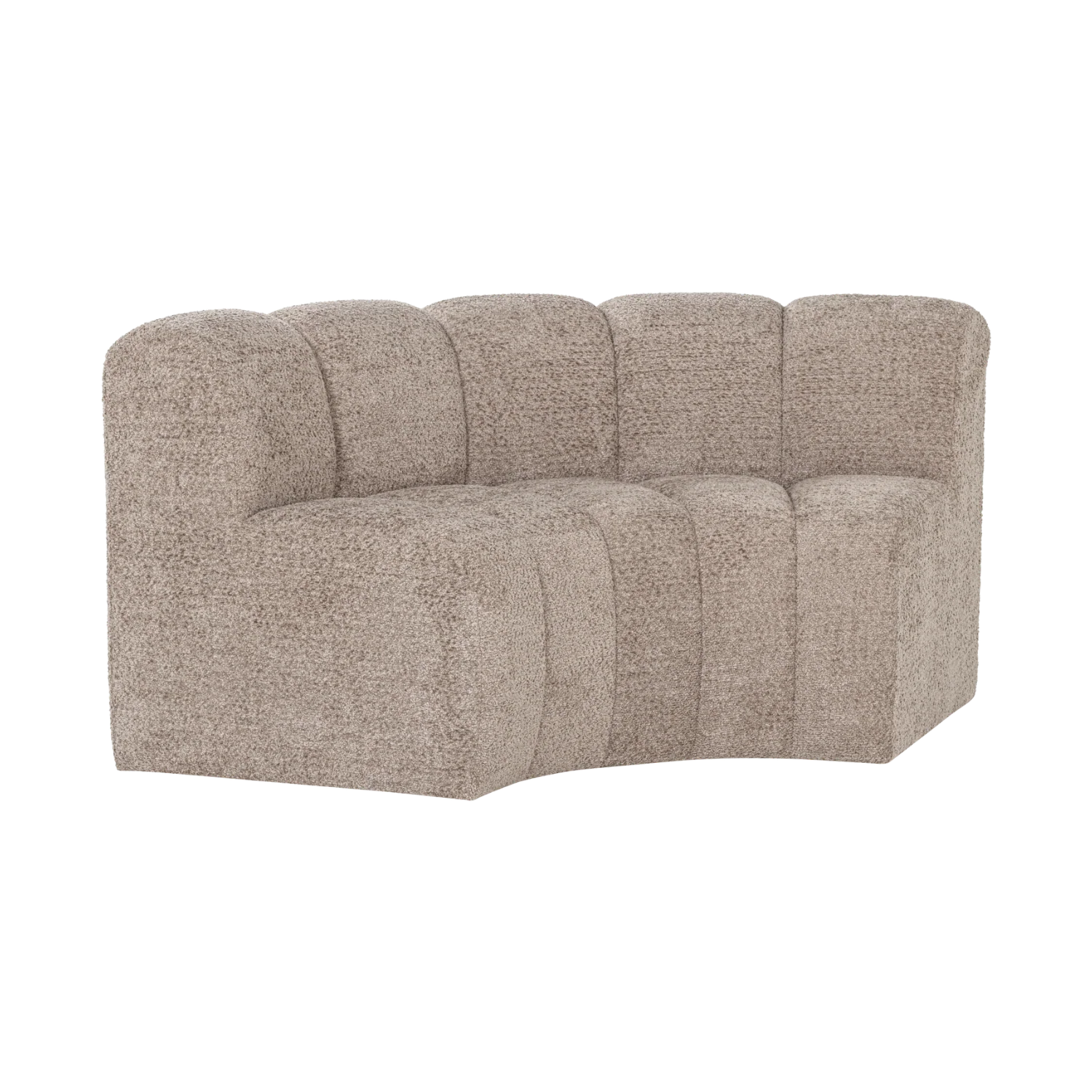 Sofa modułowa MOJO BENCH - element narożny półokrągły piaskowy baranek