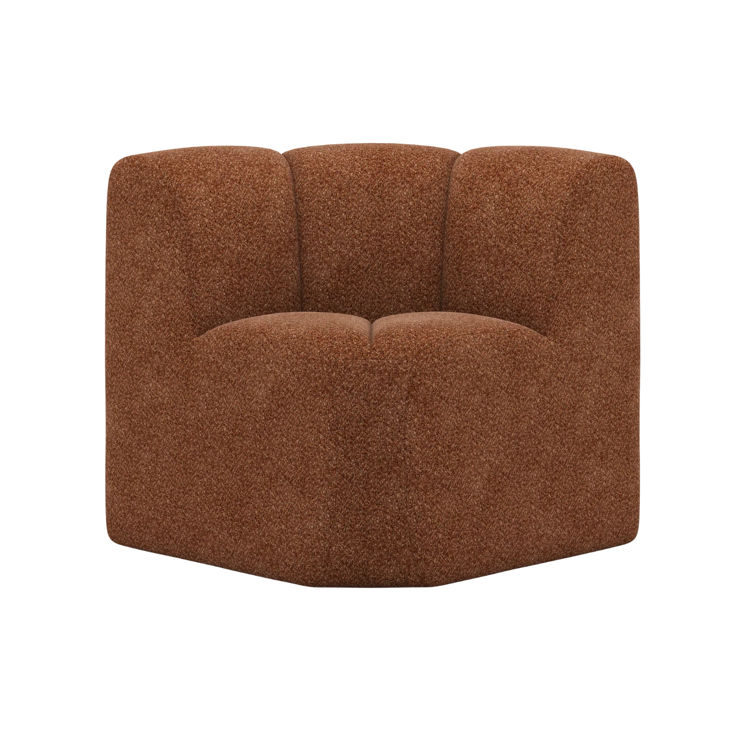 Sofa modułowa MOJO BENCH - element narożny rdzawy brązowy baranek
