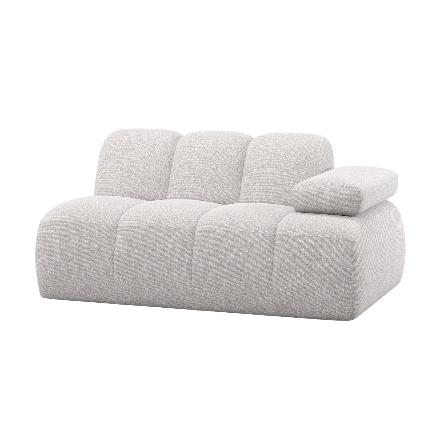 Sofa modułowa MOJO - element 1,5-osobowy prawostronny ecru bouclé
