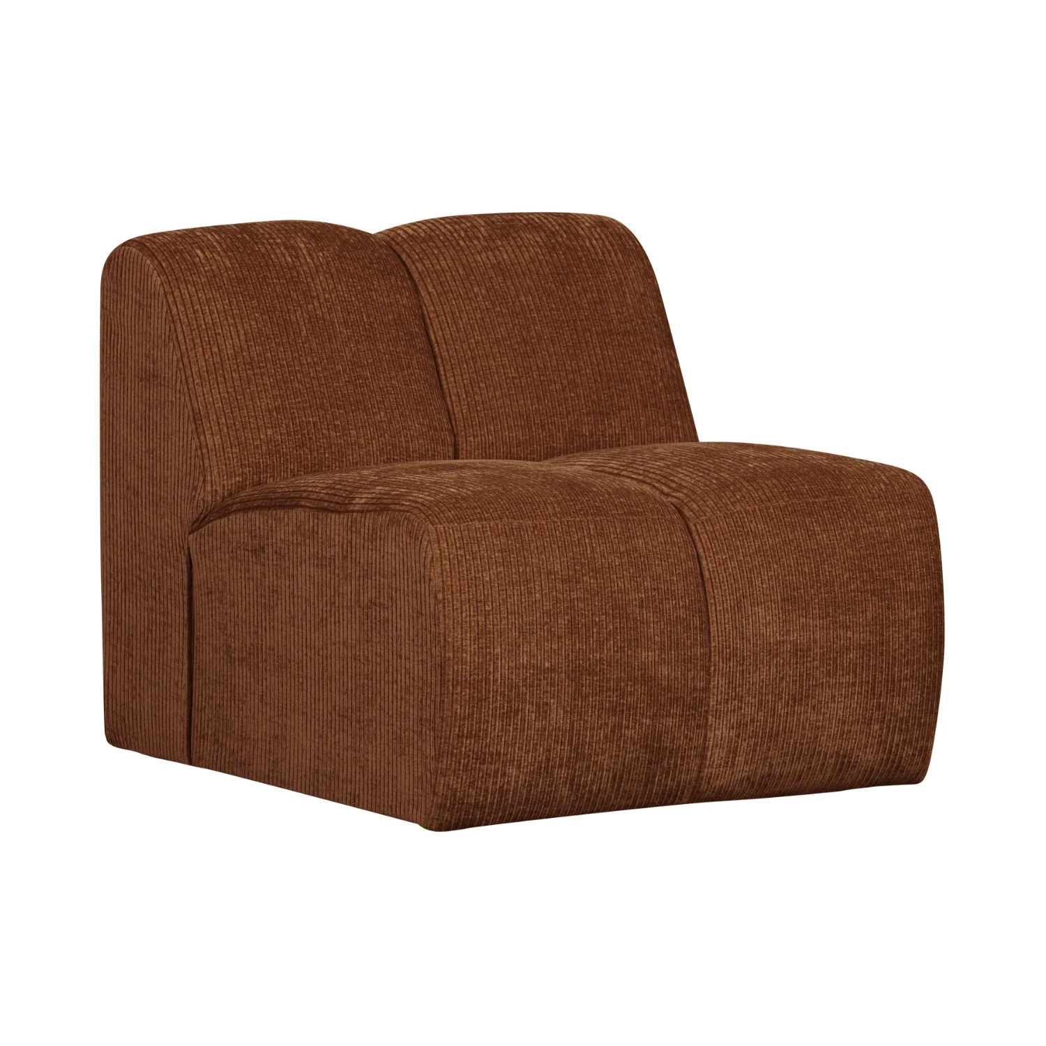 Sofa modułowa MOJO - element 1-osobowy rdzawy brązowy sztruks