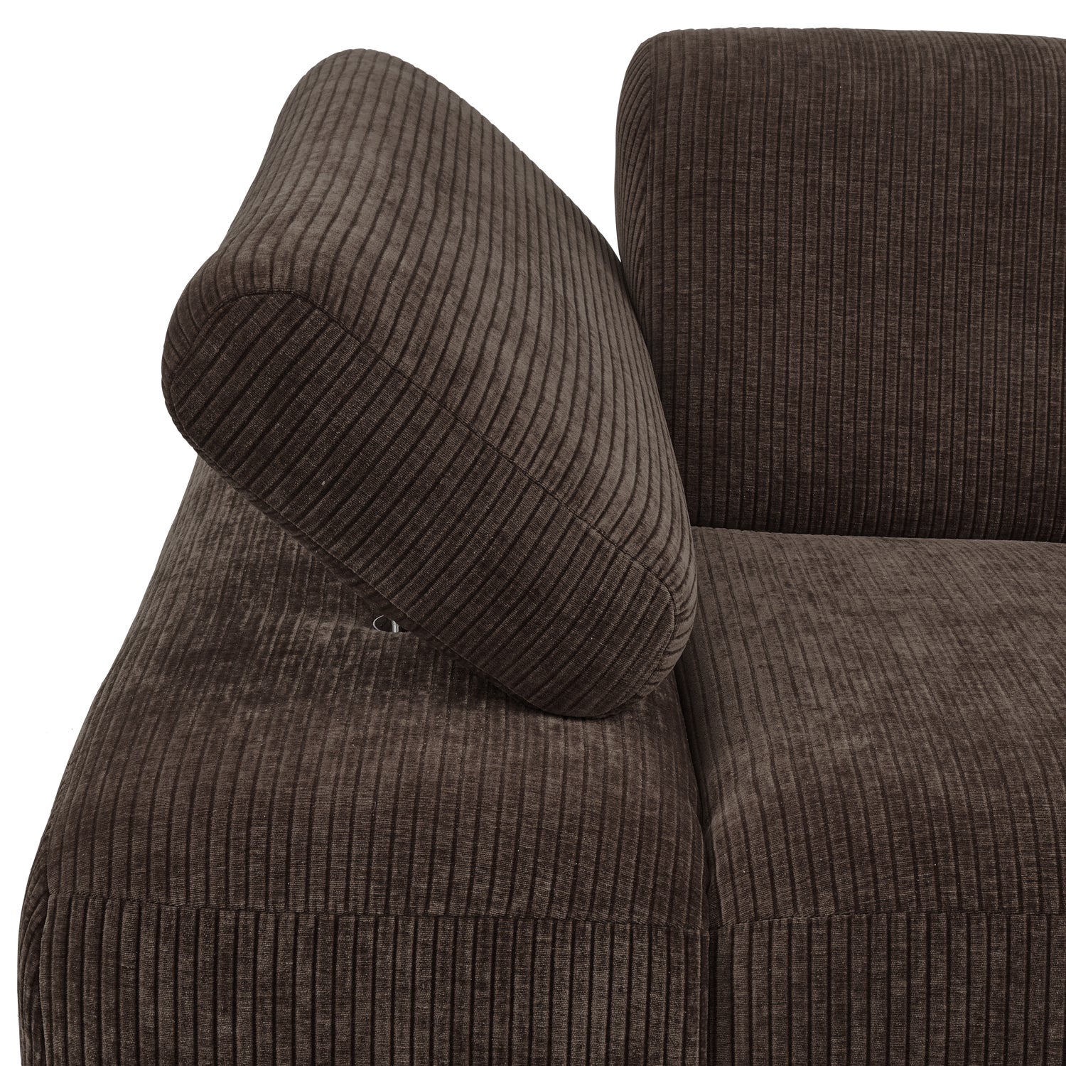 Sofa modułowa MOJO - element lewostronny ciemnobrązowy sztruks - Image 3