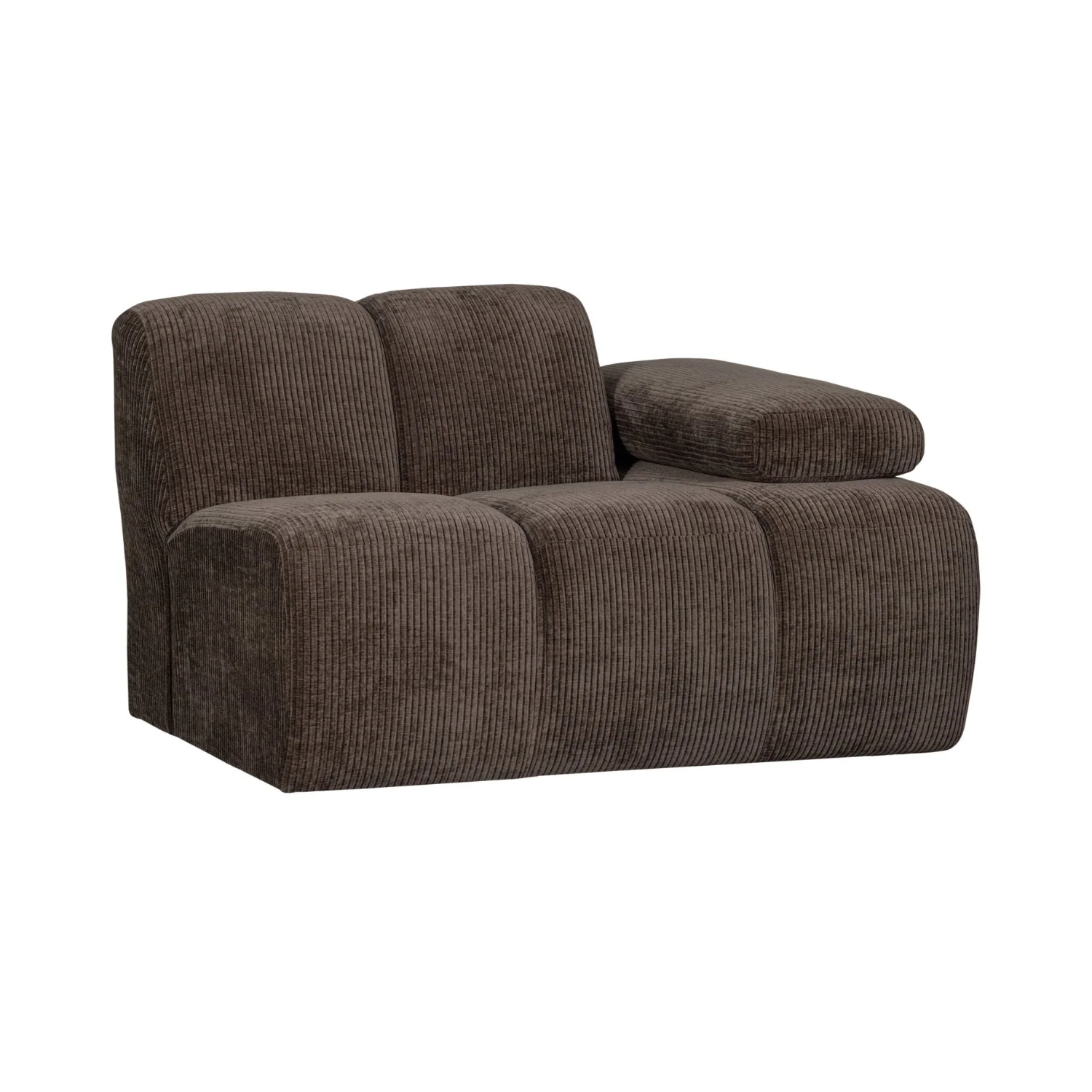 Sofa modułowa MOJO - element prawostronny ciemnobrązowy sztruks