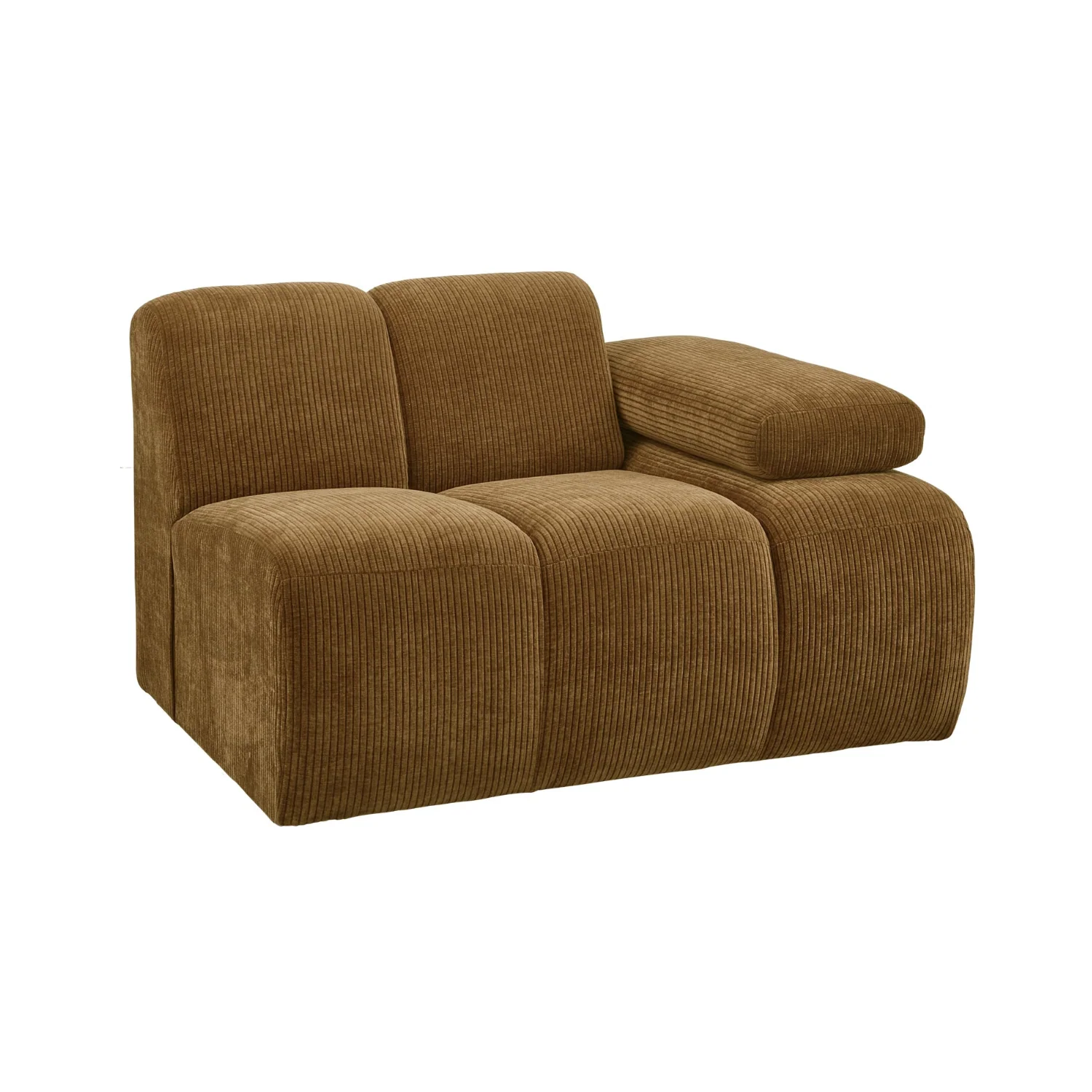 Sofa modułowa MOJO - element prawostronny ciemny miodowy sztruks