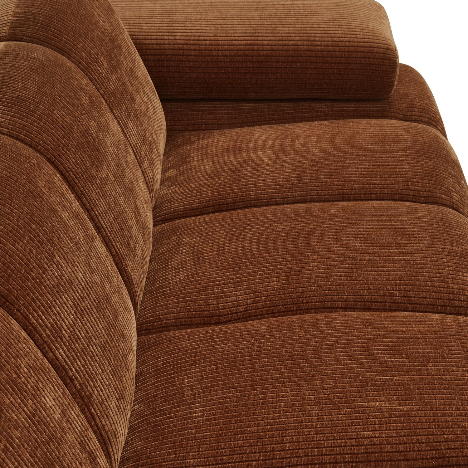 Sofa modułowa MOJO - element 2-osobowy prawostronny rdzawy brązowy sztruks - Image 2