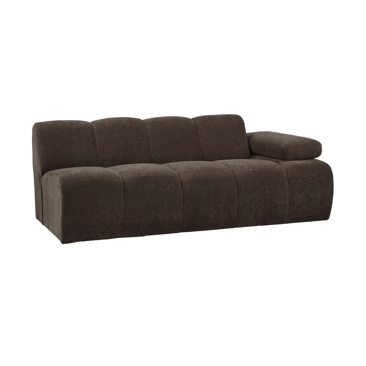 Sofa modułowa MOJO - element 2-osobowy prawostronny ciemnobrązowy sztruks