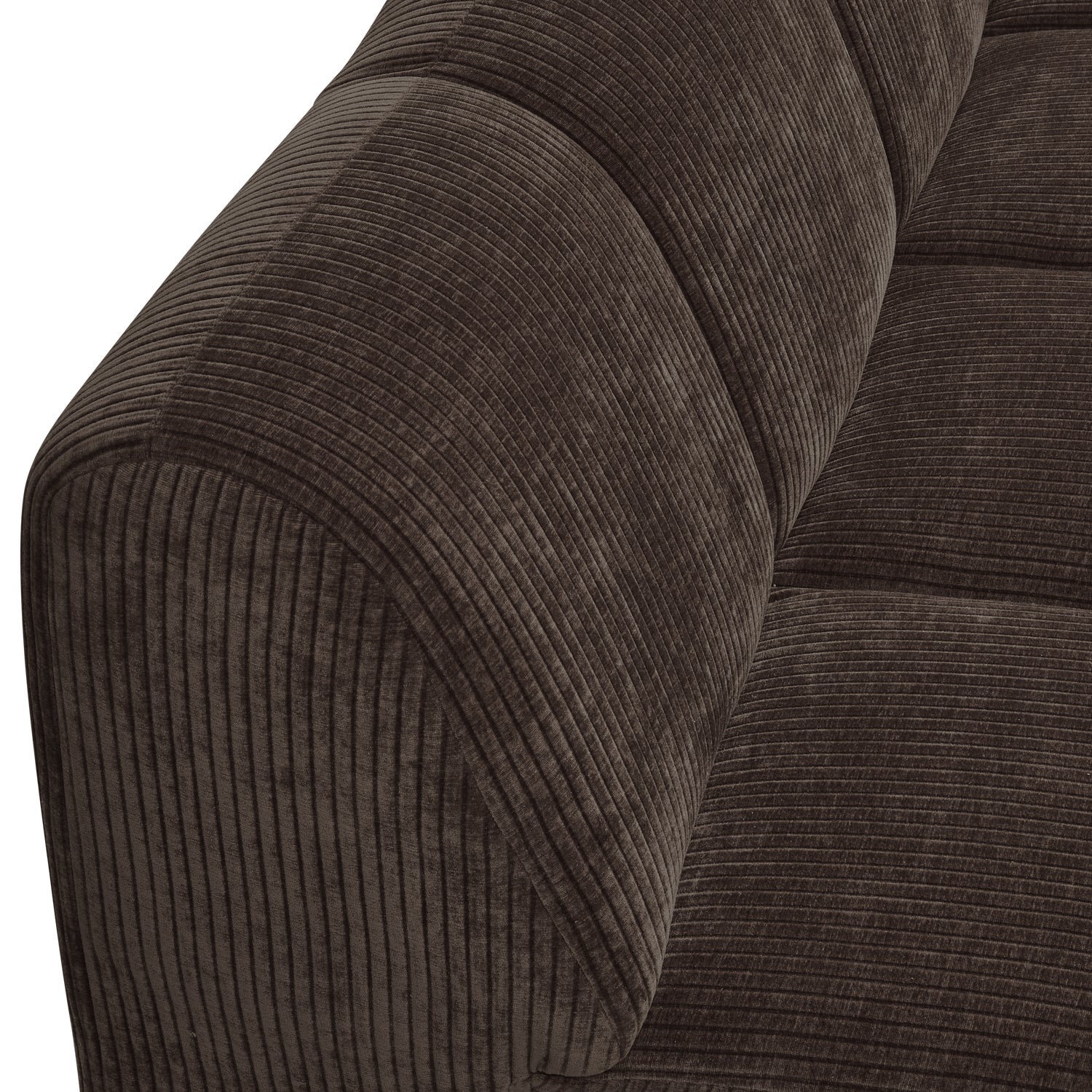 Sofa modułowa MOJO - element 2-osobowy prawostronny ciemnobrązowy sztruks - Image 2