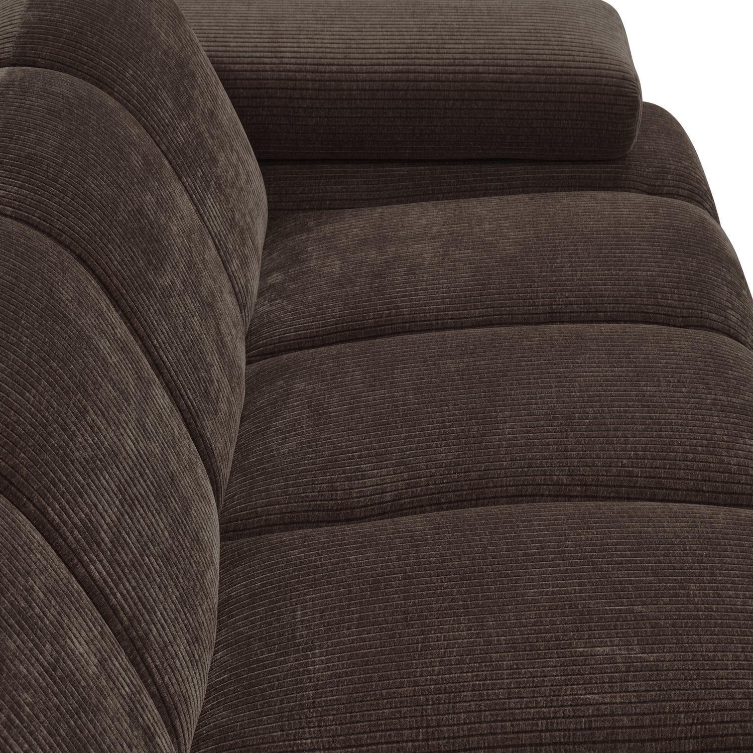 Sofa modułowa MOJO - element 2-osobowy prawostronny ciemnobrązowy sztruks - Image 3