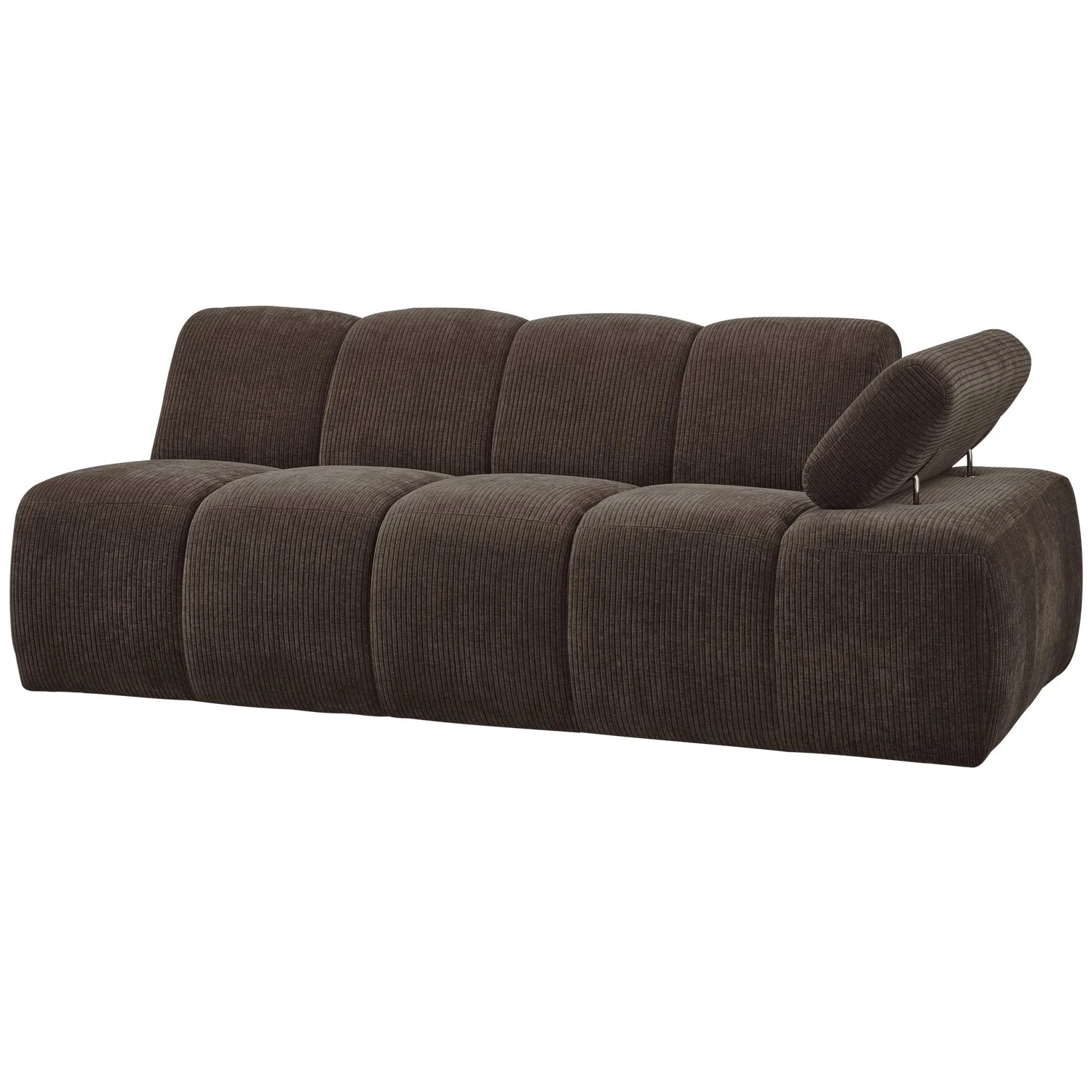 Sofa modułowa MOJO - element 2-osobowy prawostronny ciemnobrązowy sztruks - Image 6