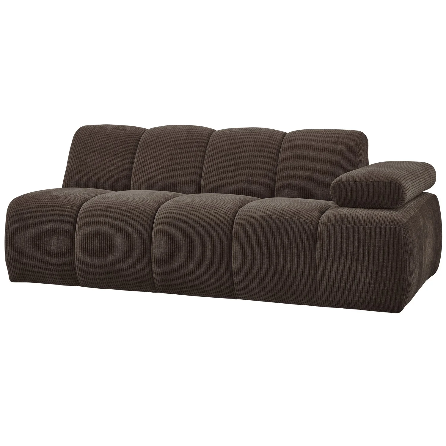 Sofa modułowa MOJO - element 2-osobowy prawostronny ciemnobrązowy sztruks - Image 7