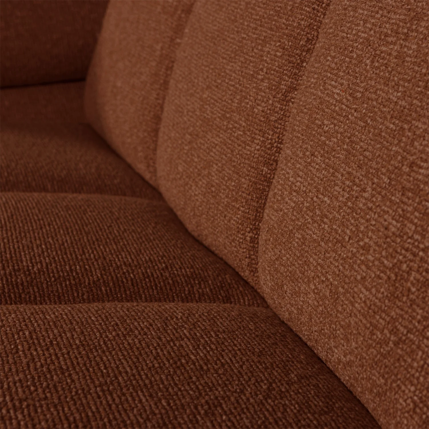 Sofa modułowa MOJO - element 2-osobowy lewostronny rdzawy brązowy bouclé - Image 2