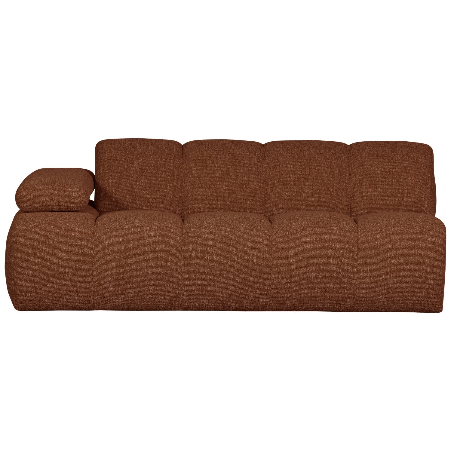 Sofa modułowa MOJO - element 2-osobowy lewostronny rdzawy brązowy bouclé - Image 3