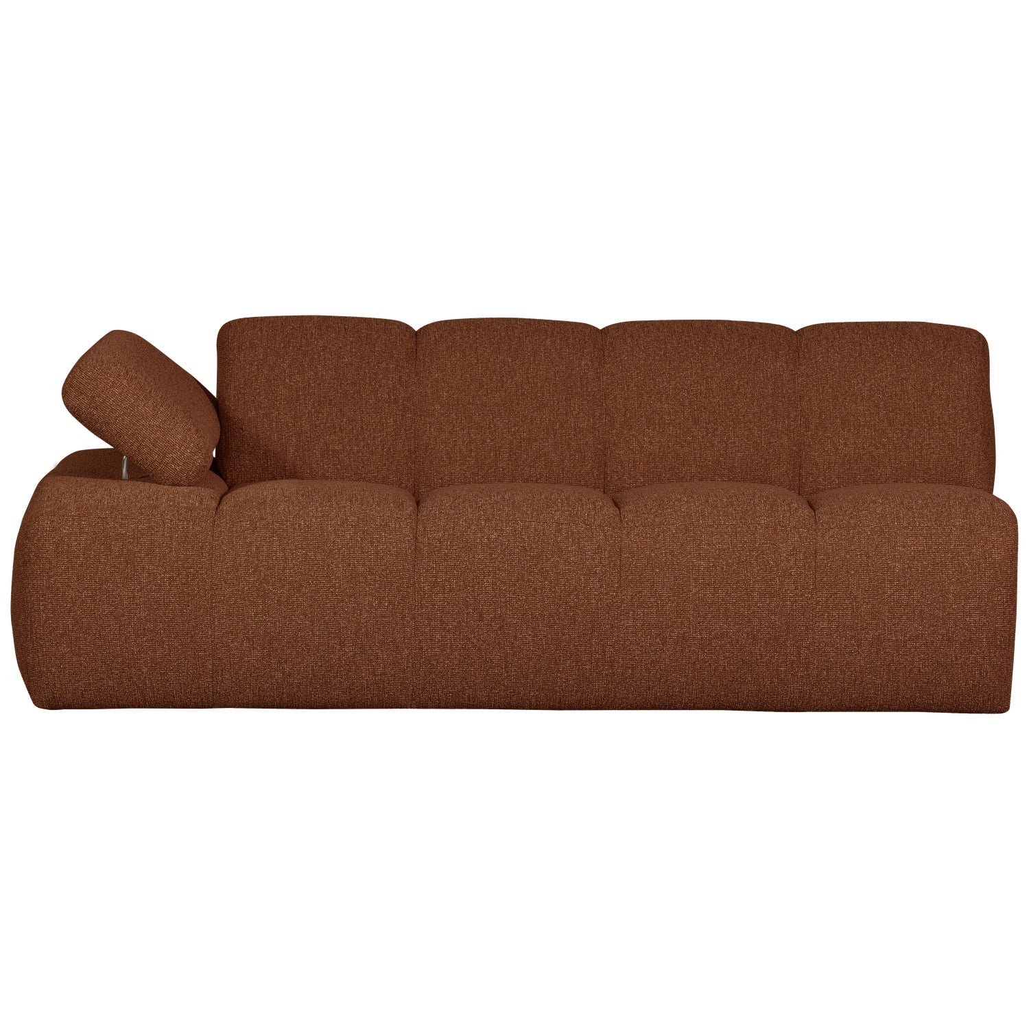 Sofa modułowa MOJO - element 2-osobowy lewostronny rdzawy brązowy bouclé - Image 4