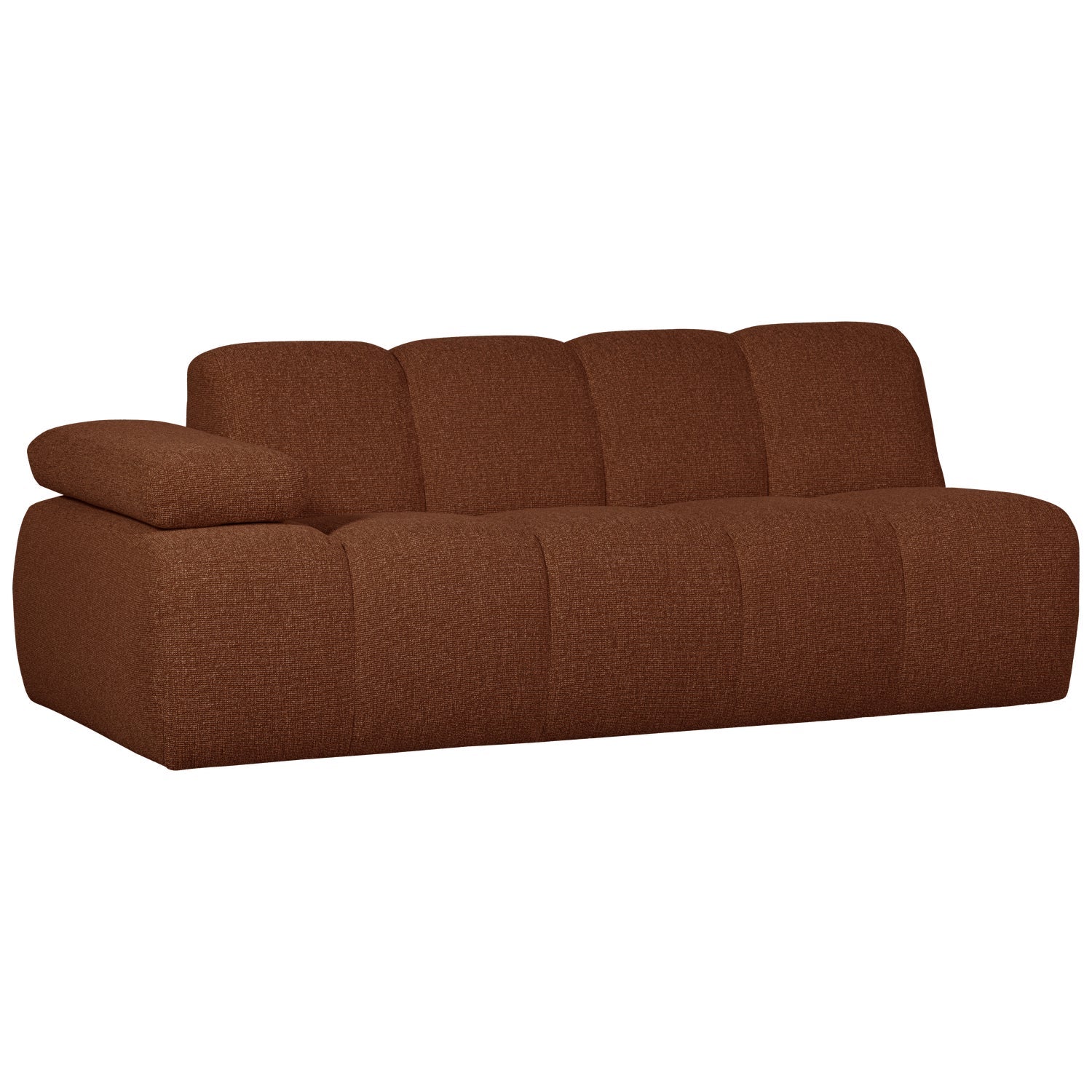 Sofa modułowa MOJO - element 2-osobowy lewostronny rdzawy brązowy bouclé - Image 5